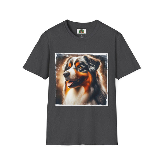 Australian Shepherd Profile Pic T-Shirt Printify XS Dark Heather