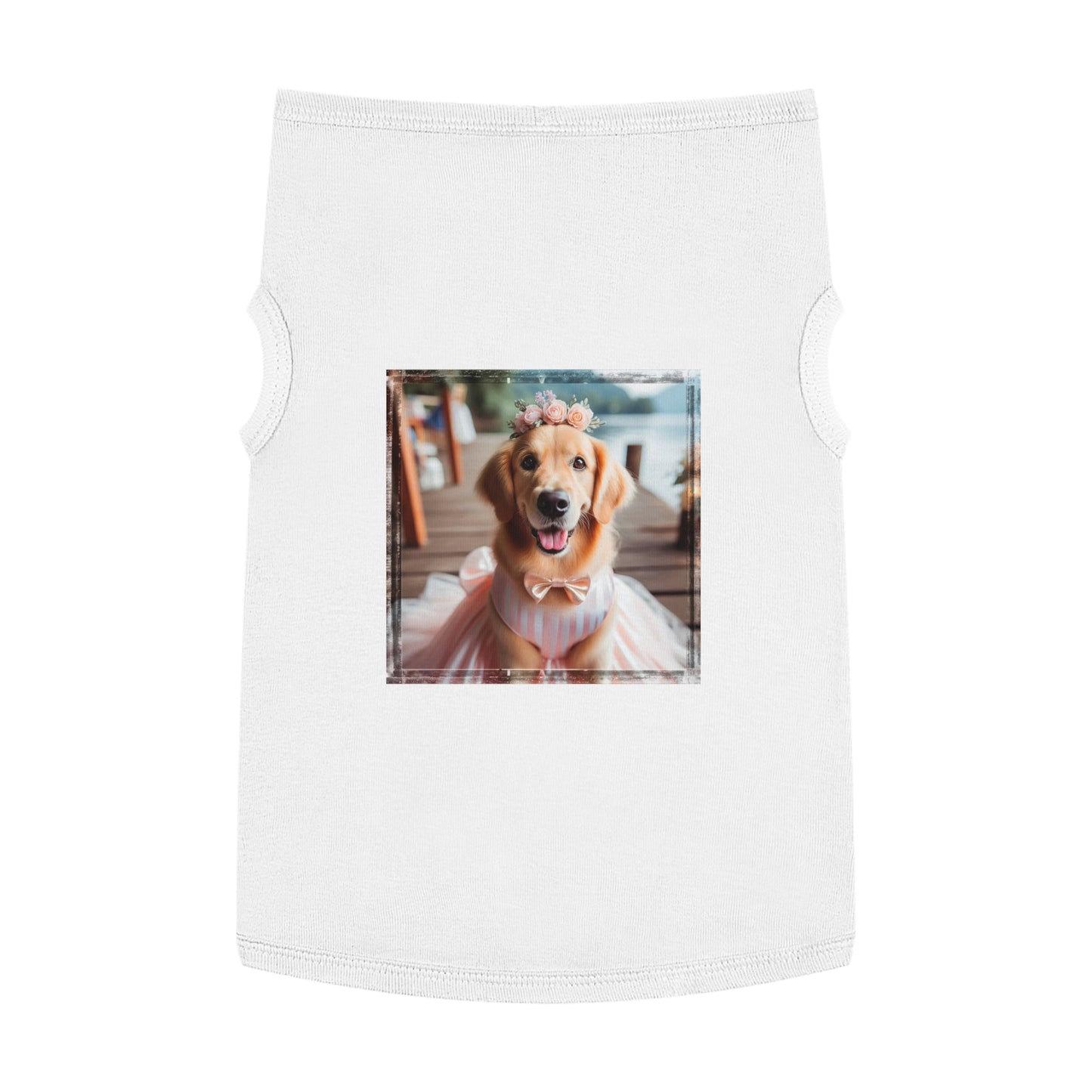 Golden Retriever pet tank top Pets Printify XL White 