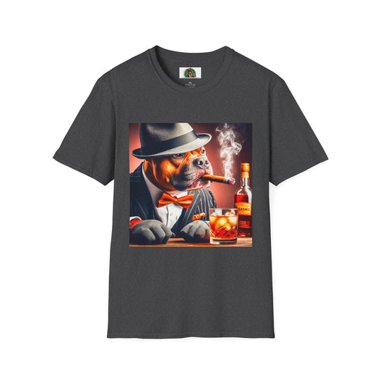 Pit Bull cigar smoking t shirt T-Shirt Printify XS Dark Heather