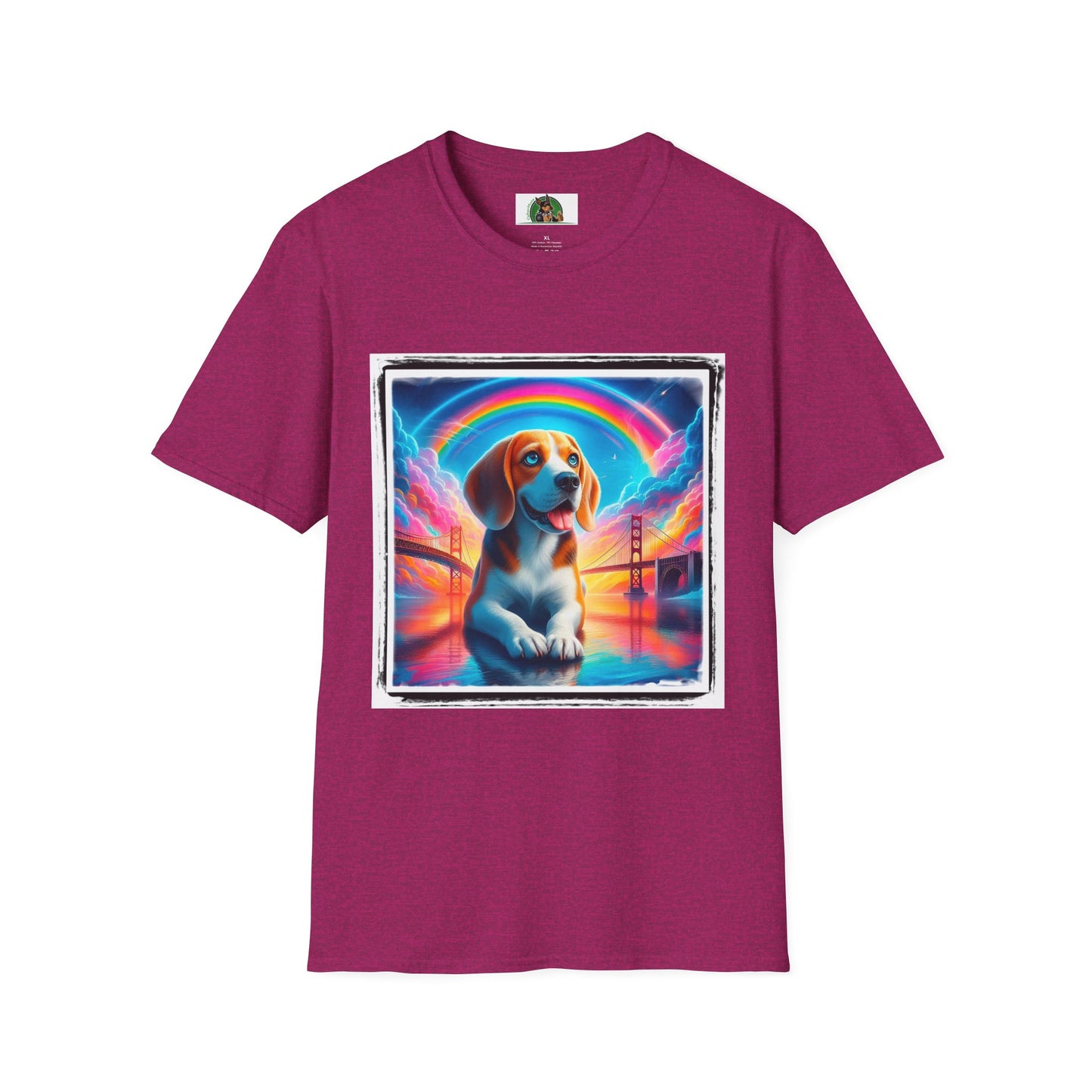 Beagle Rainbow Bridge T-Shirt Printify S Antique Heliconia 