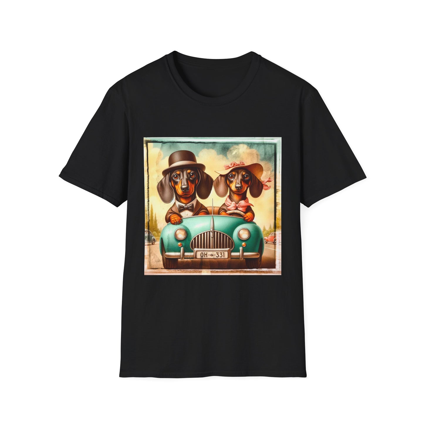 Wacky Dachshund T-Shirt Printify XS Black 