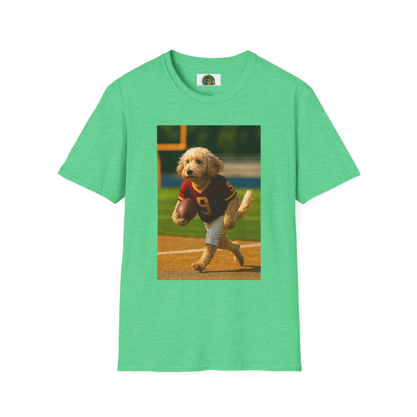 Sports Cockerpoo Football T-Shirt T-Shirt Printify Heather Irish Green S