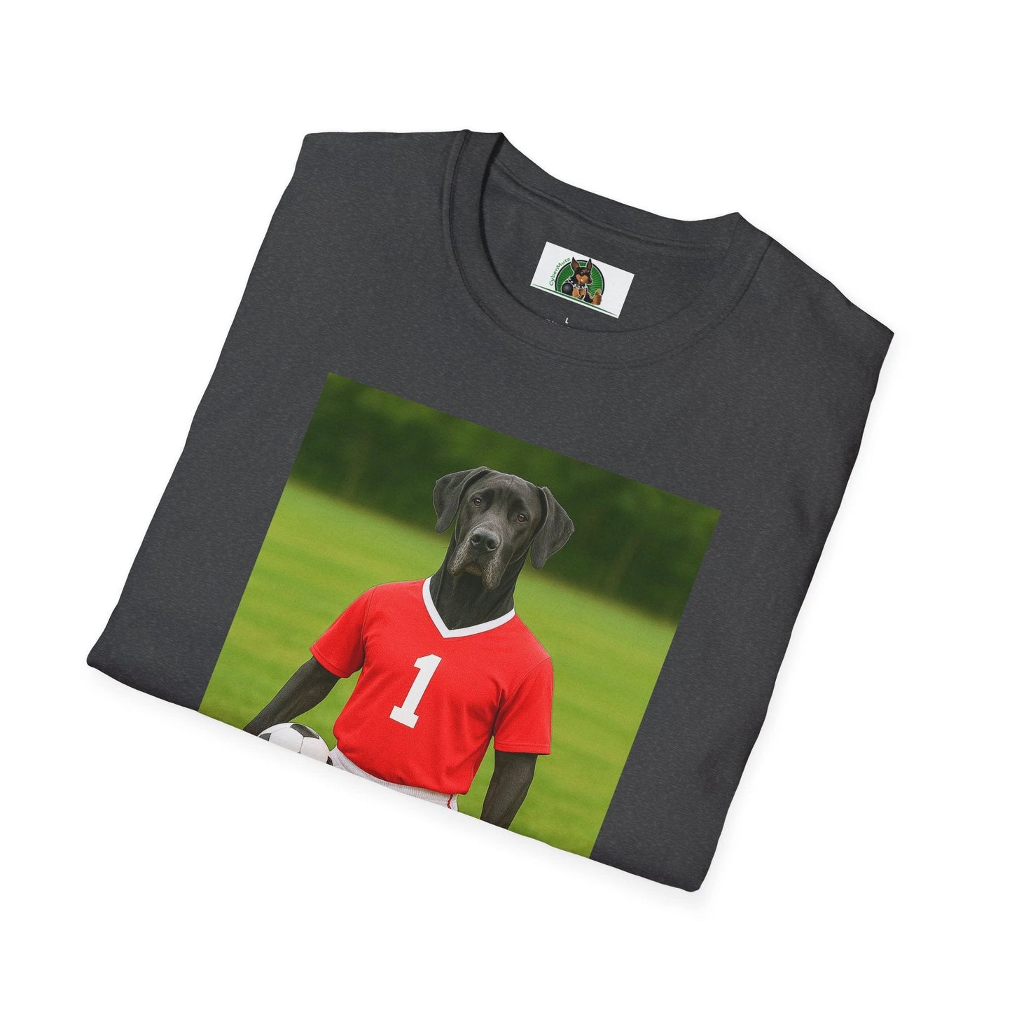 Great Dane Soccer T-Shirt — Sports Dog Tee T-Shirt Printify
