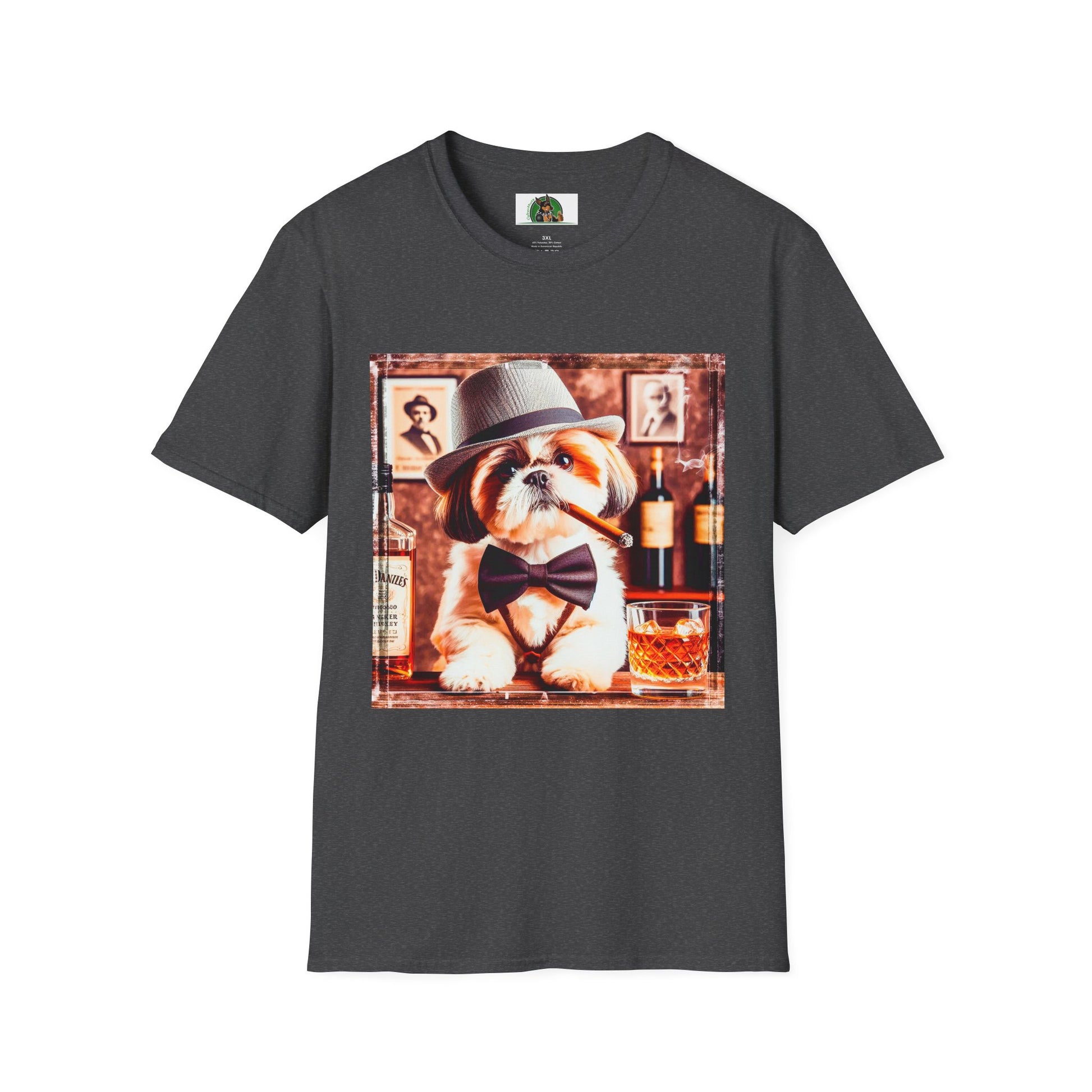 Shih Tzu cigars shirt T-Shirt Printify XS Dark Heather