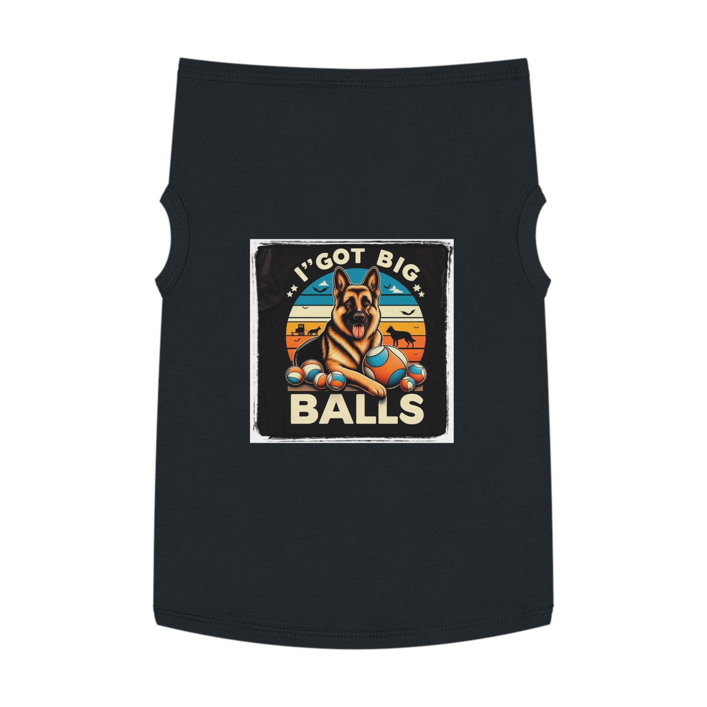 Dog Tank Top German Shepherd balls Pet Apparel Pets Printify XL Black