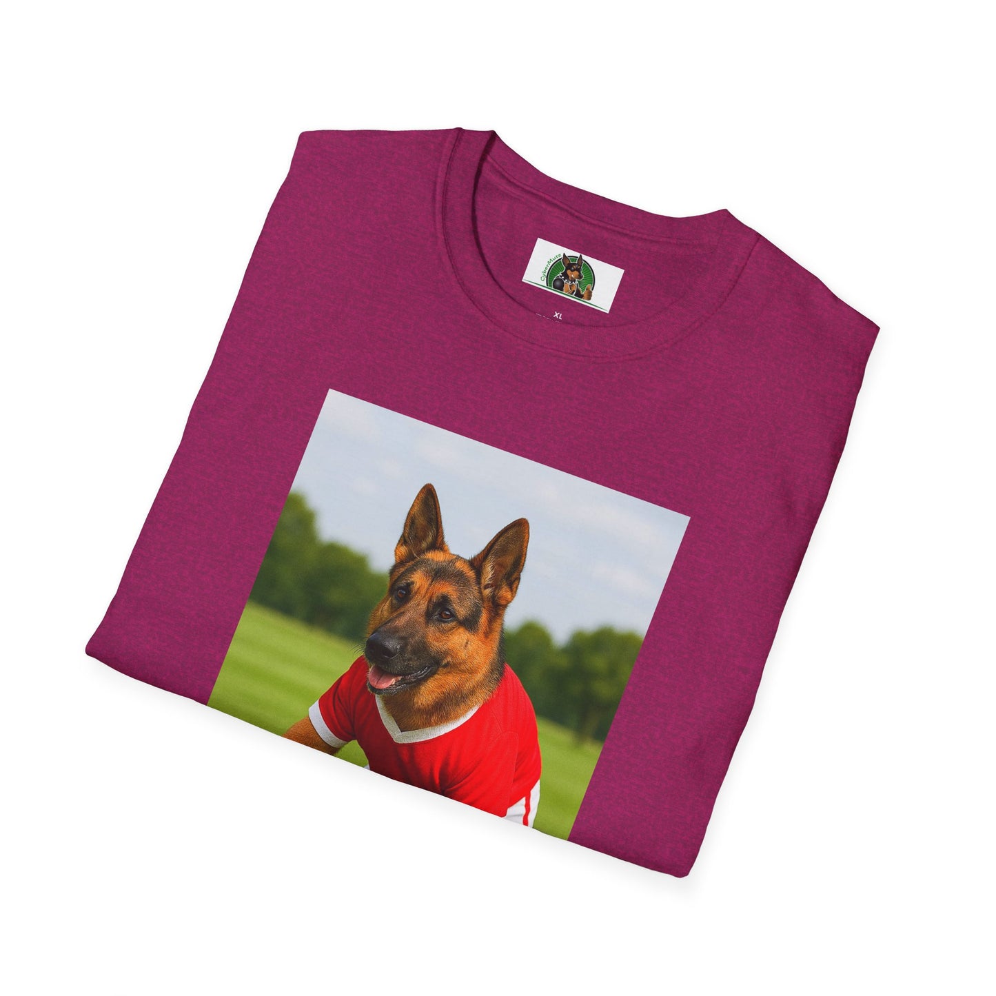 Sports German Shepherd Playing Football Unisex T-Shirt