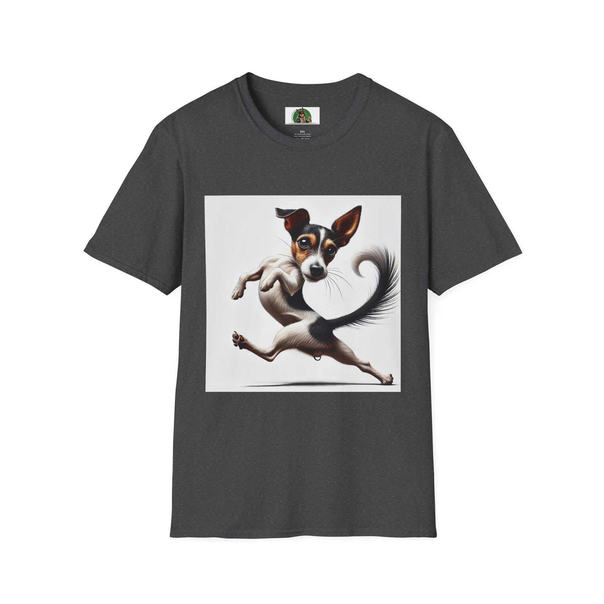 Dancing Rat Terrier T-Shirt T-Shirt Printify XS Dark Heather