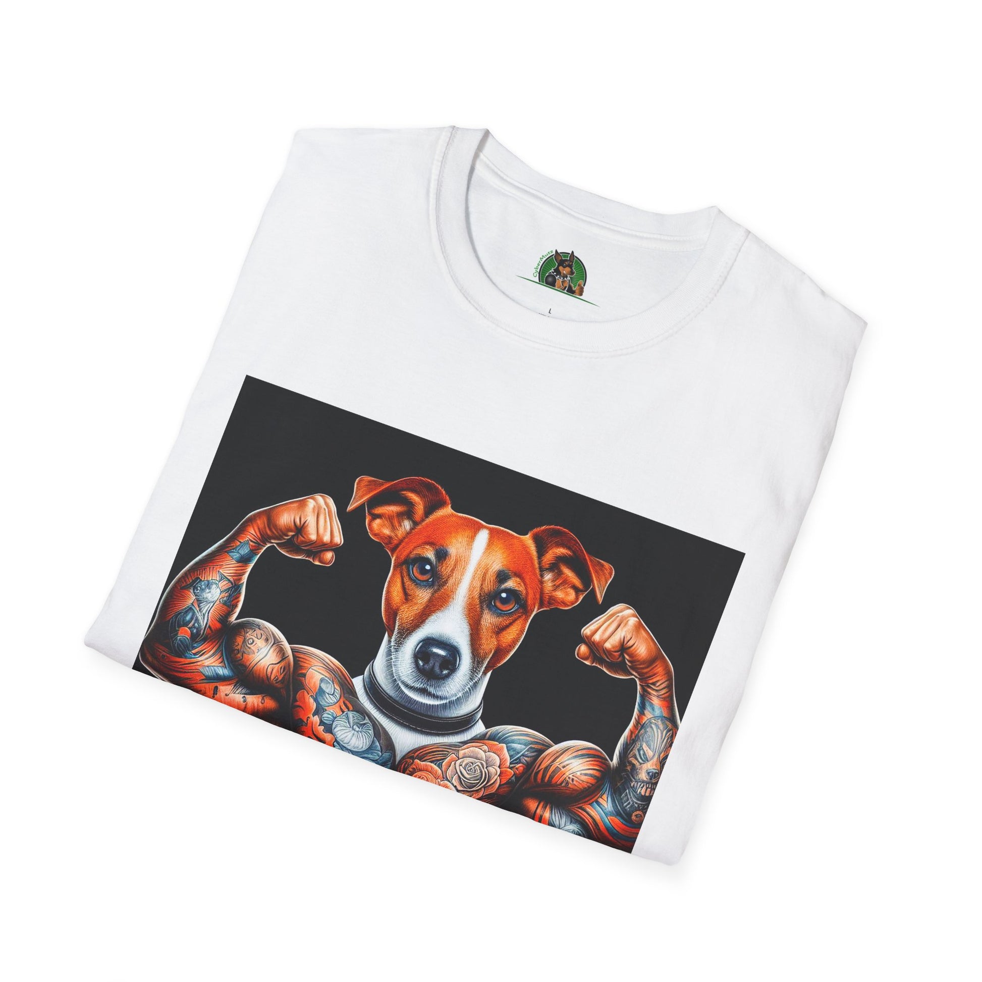 Jack Russell Tattooed Buff Dog T-Shirt Printify   