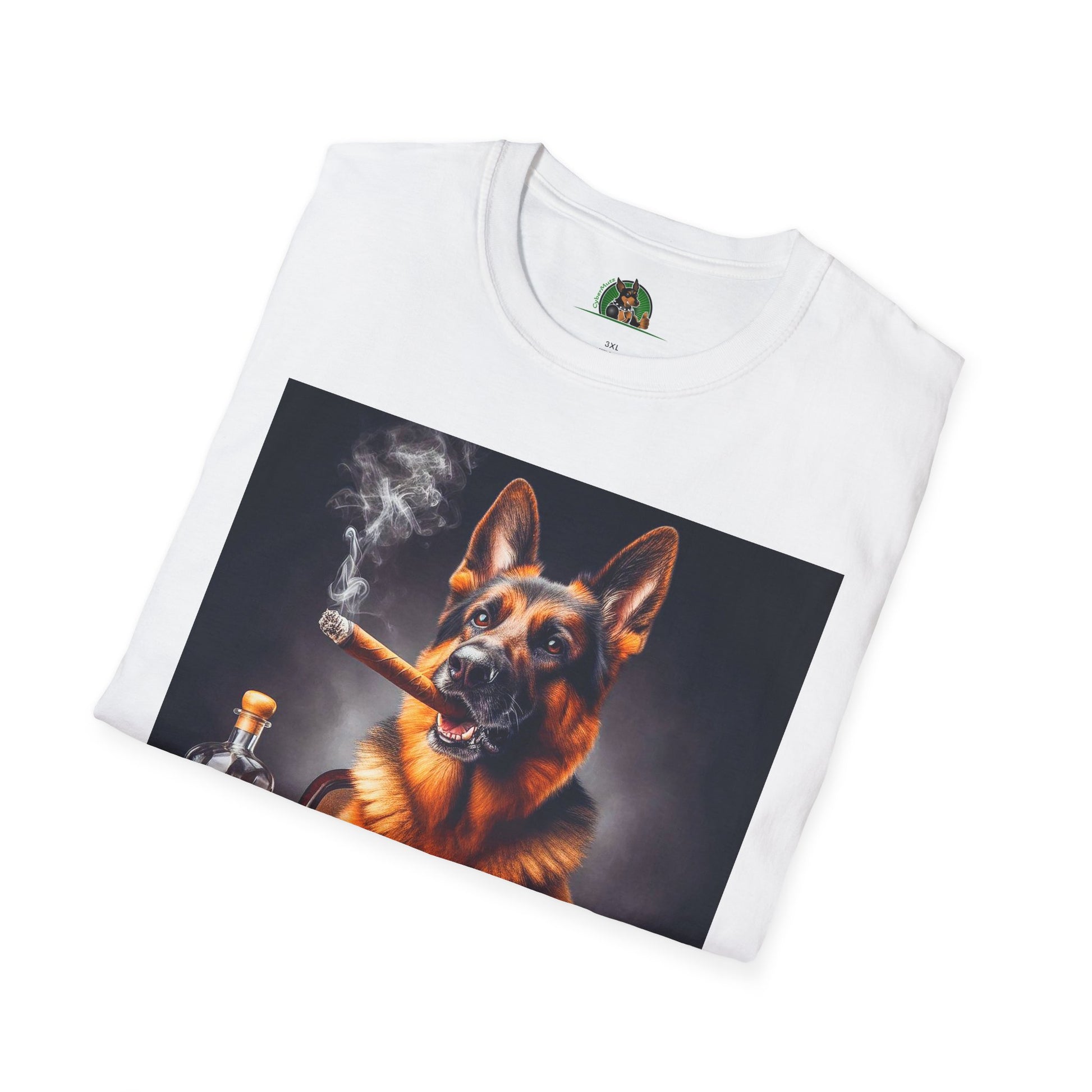 German Shepherd smoking shirt T-Shirt Printify