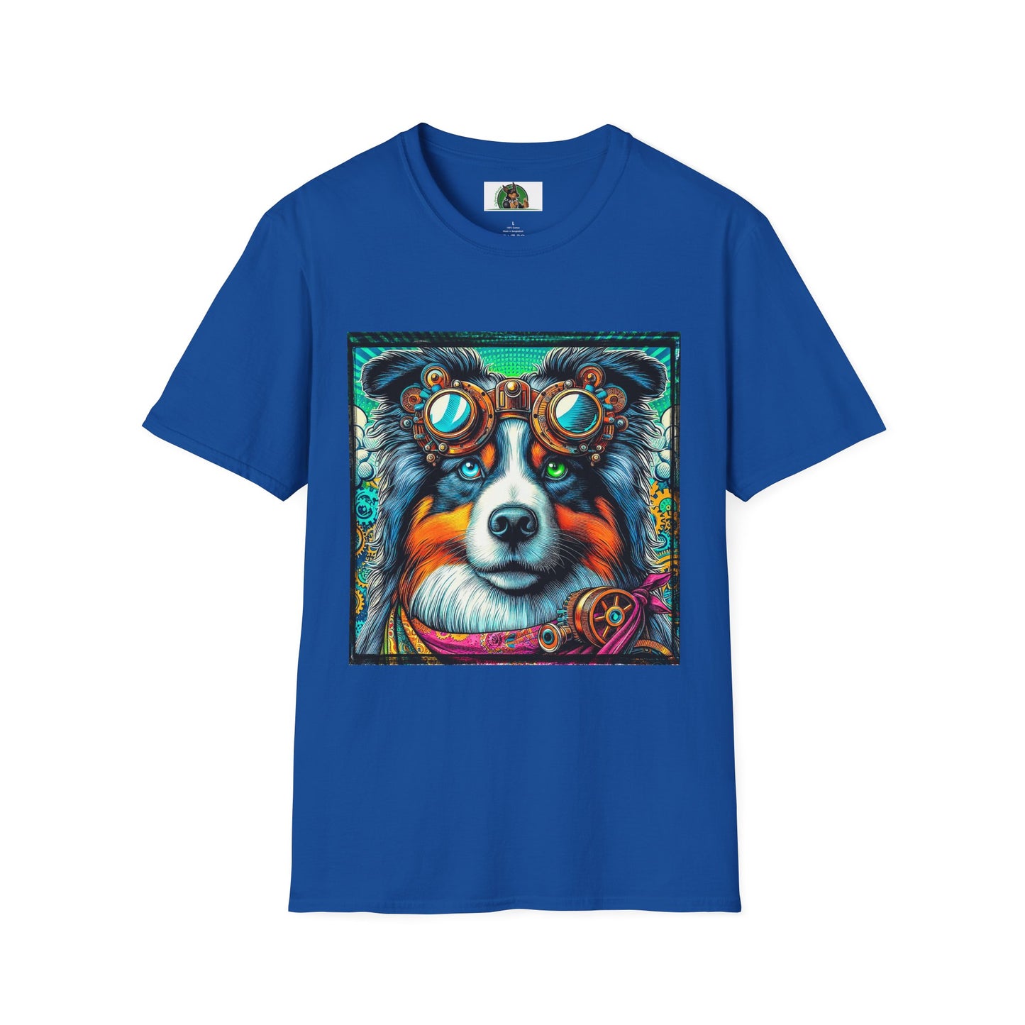 Australian Shepherd Bright Steampunk Dog T-Shirt Printify XS Royal