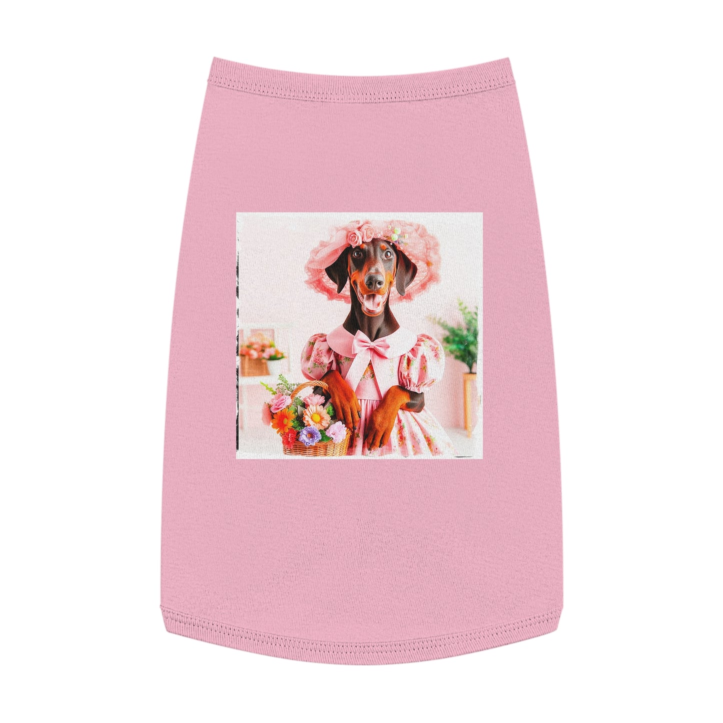 Pet Tank Top Doberman easter fun t shirt Pets Printify L Pink