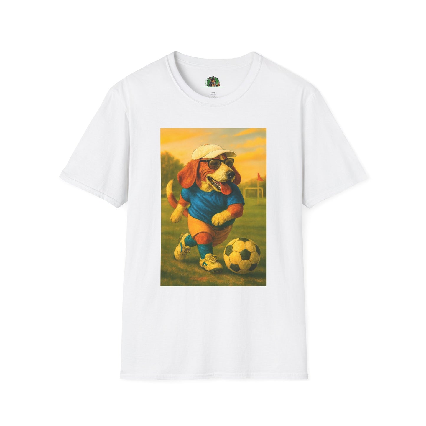 Sports Beagle Soccer T-Shirt T-Shirt Printify White XS
