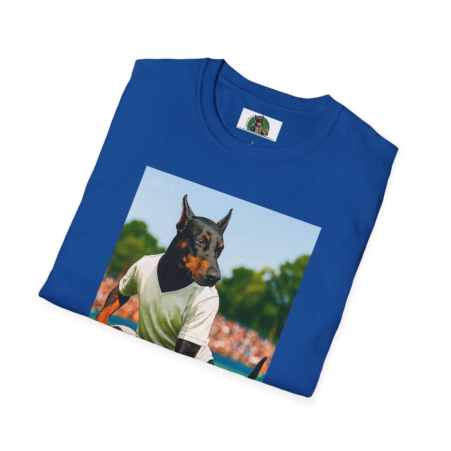 Soccer Doberman Sports T-Shirt T-Shirt Printify