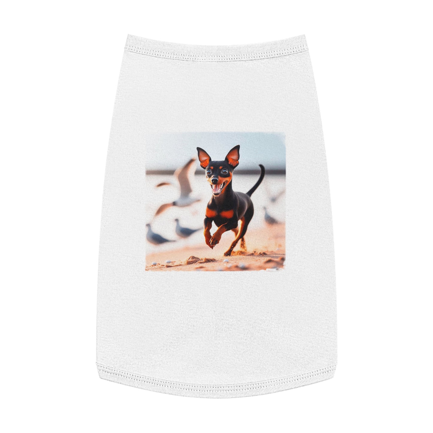 Dog Tank Top - Min Pin Tank Tops Pets Printify L White 