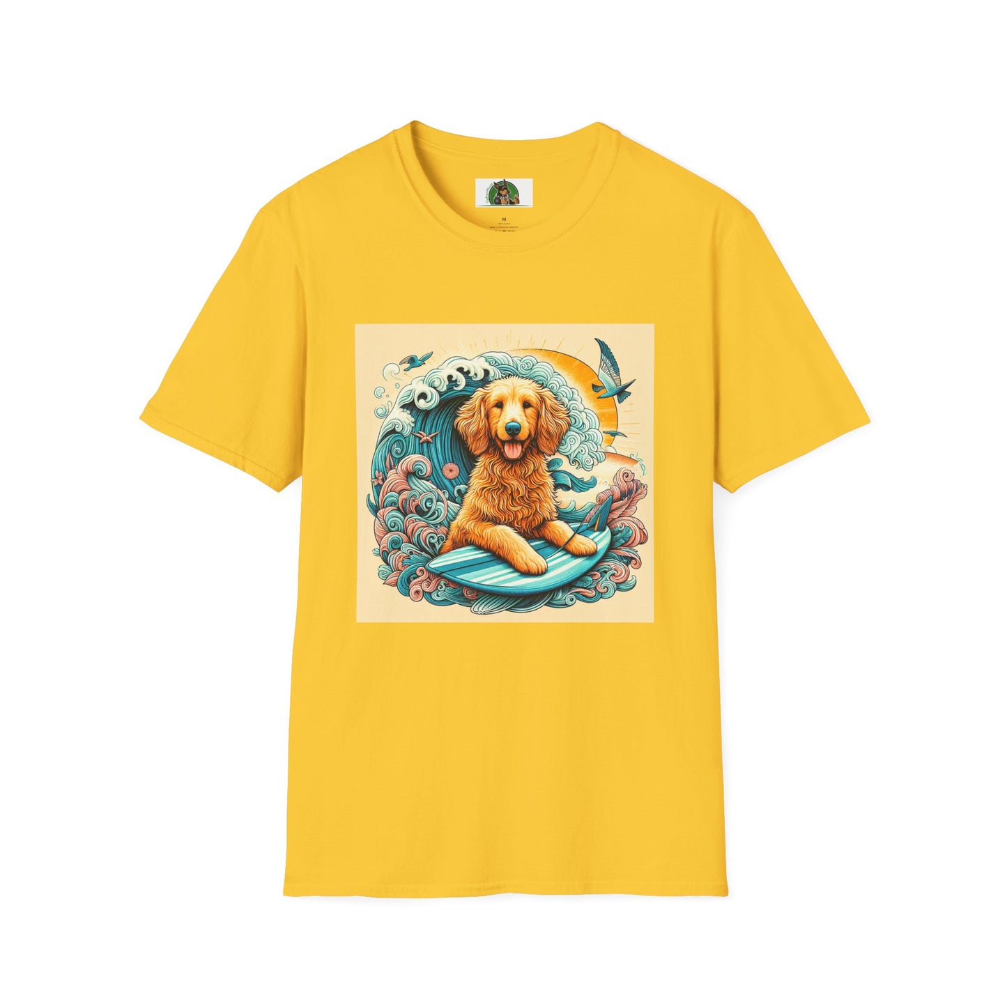 Golden Doodle surfing fun shirt T-Shirt Printify S Daisy