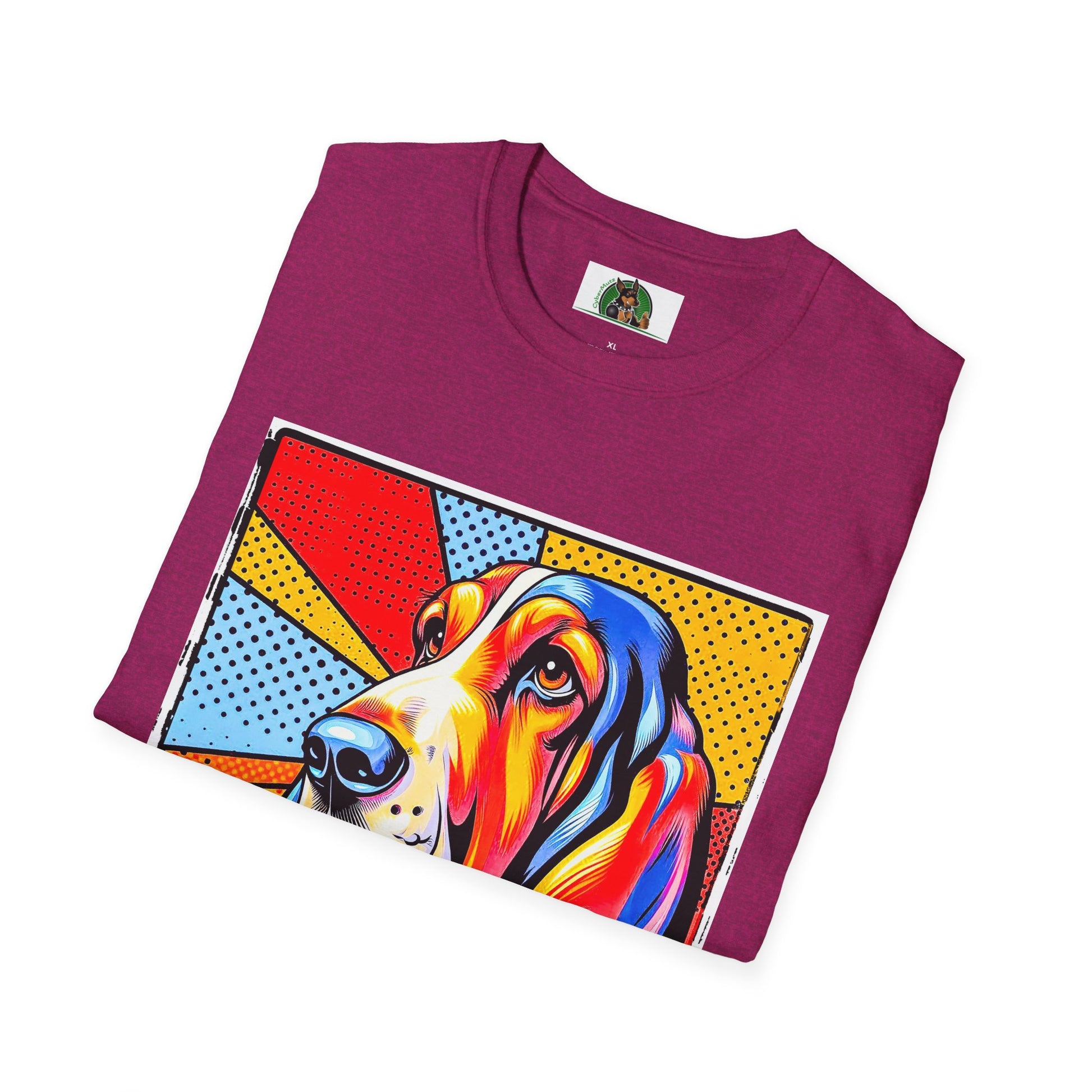 Basset Hound Profile Pop Art Pic T-Shirt Printify   