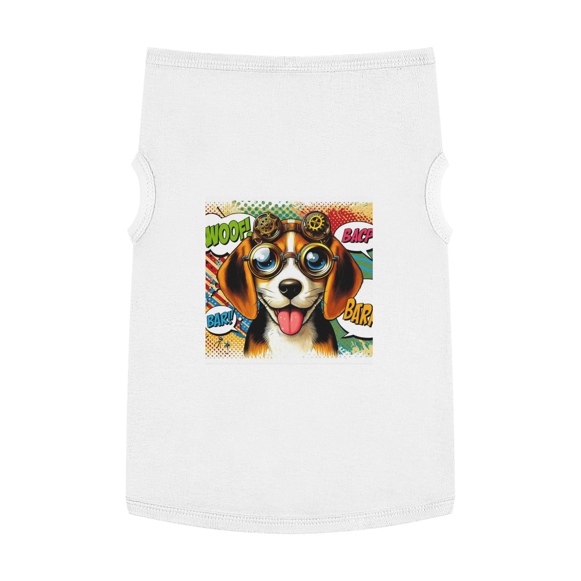 Pet Tank Top Wacky Beagle Steampunk Pop Art Dog Pets Printify   