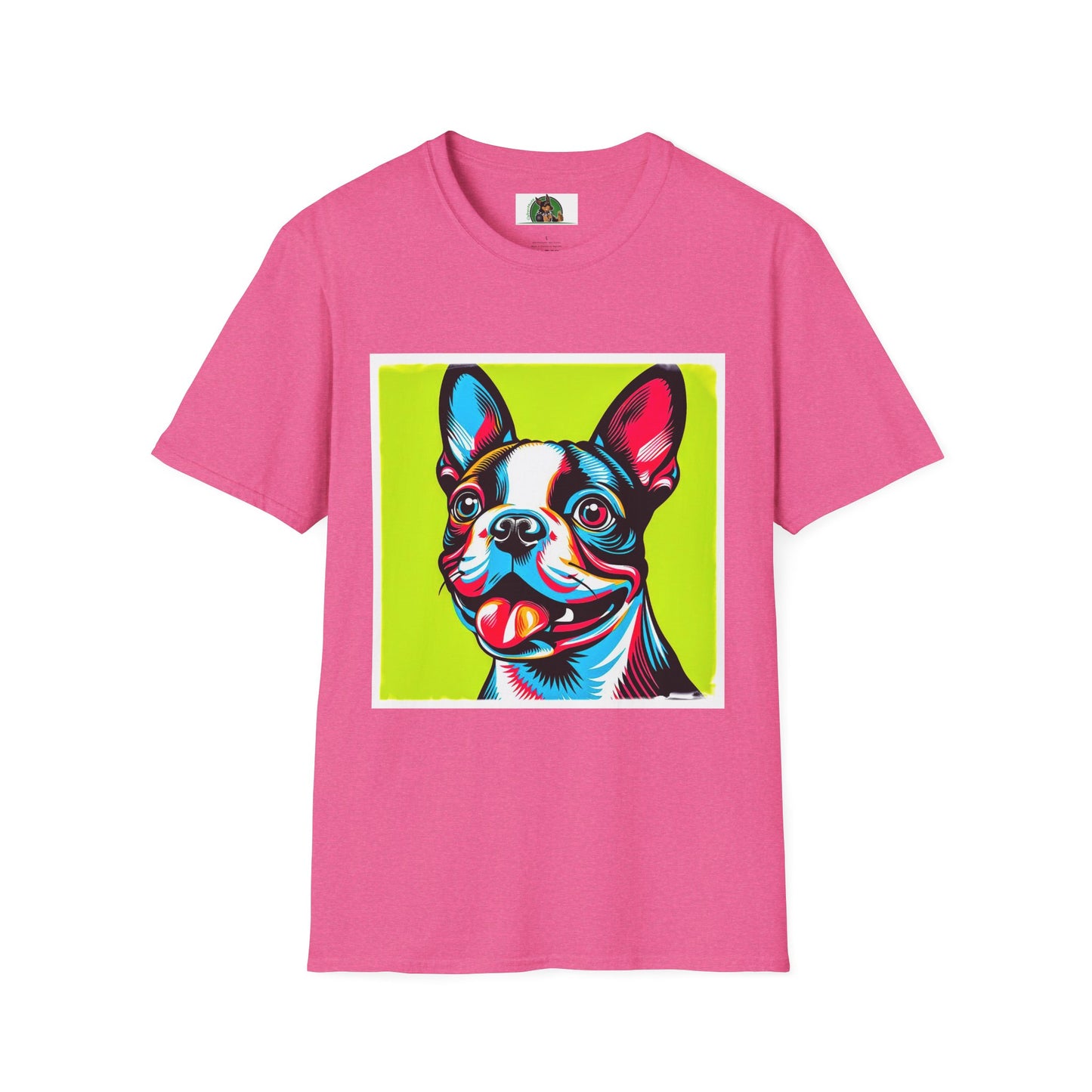 Boston Terrier T-Shirt Printify S Heather Heliconia 