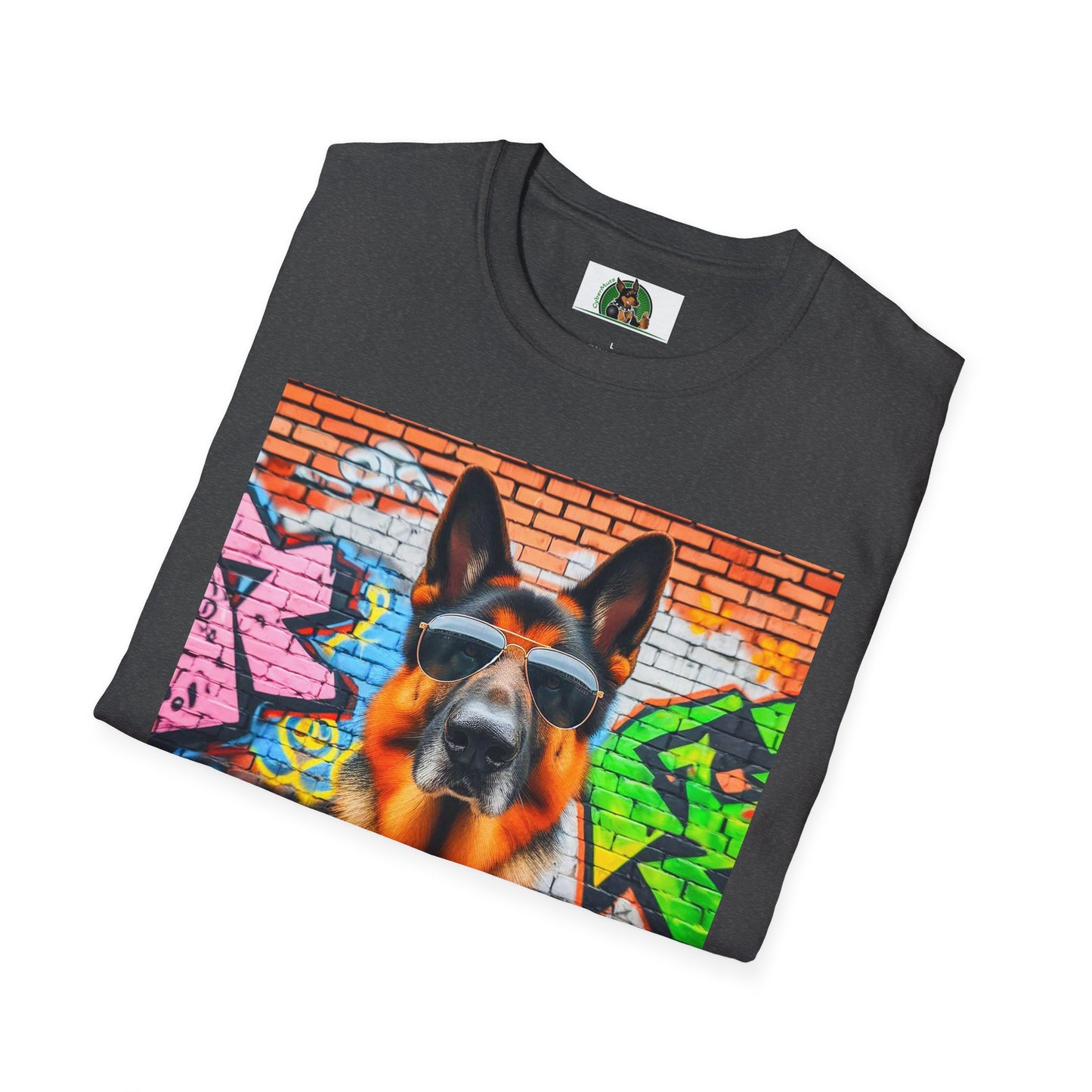 German Shepherd graffiti wall T-Shirt Printify