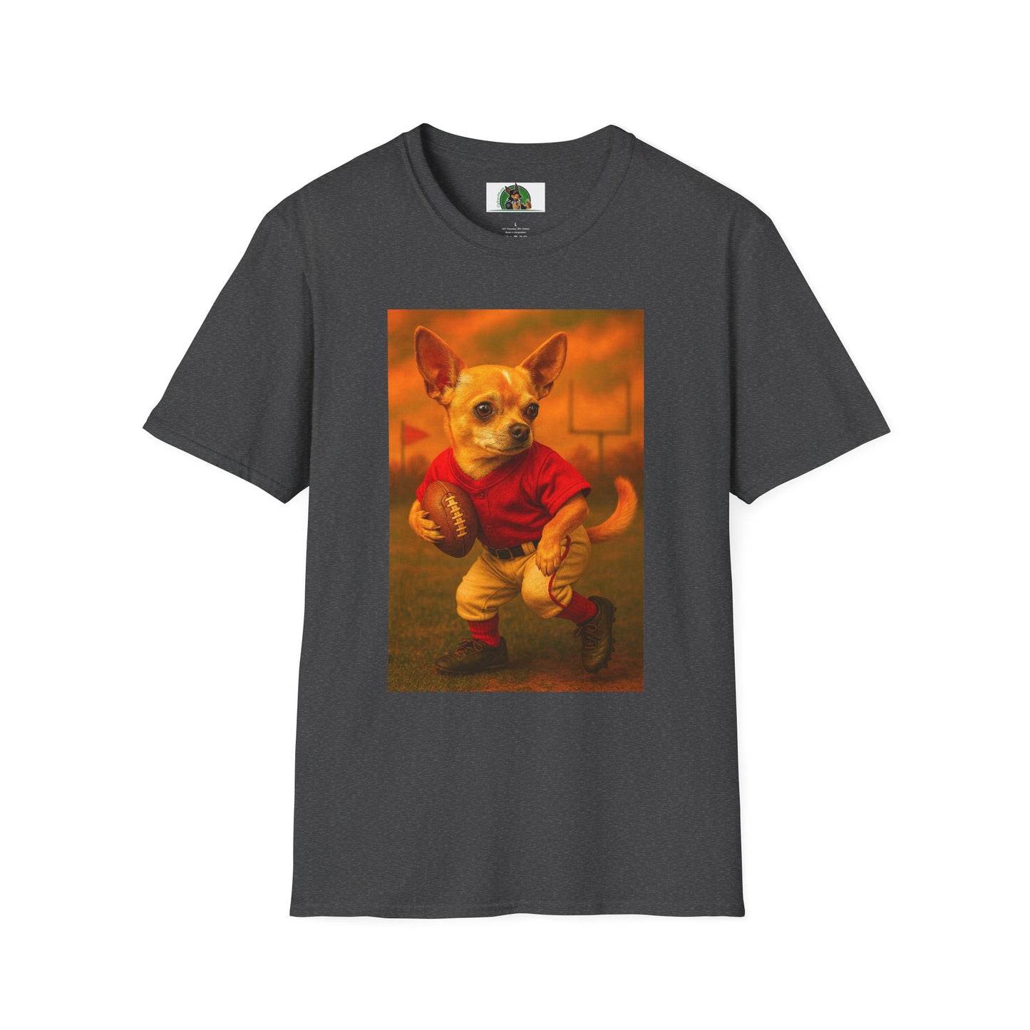 Chihuahua Football T-Shirt Sports T-Shirt Printify Dark Heather XS