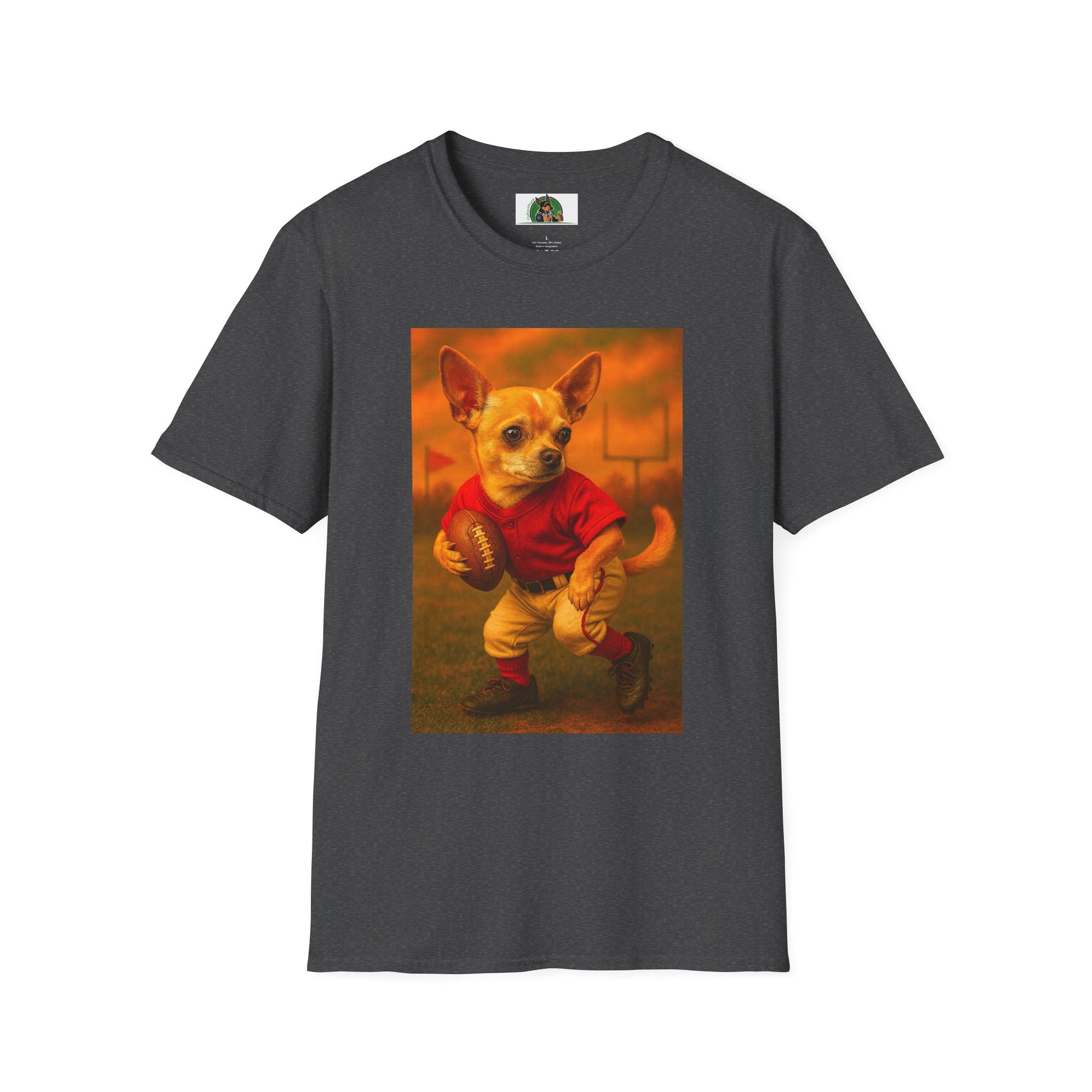 Chihuahua Football T-Shirt Sports T-Shirt Printify Dark Heather XS