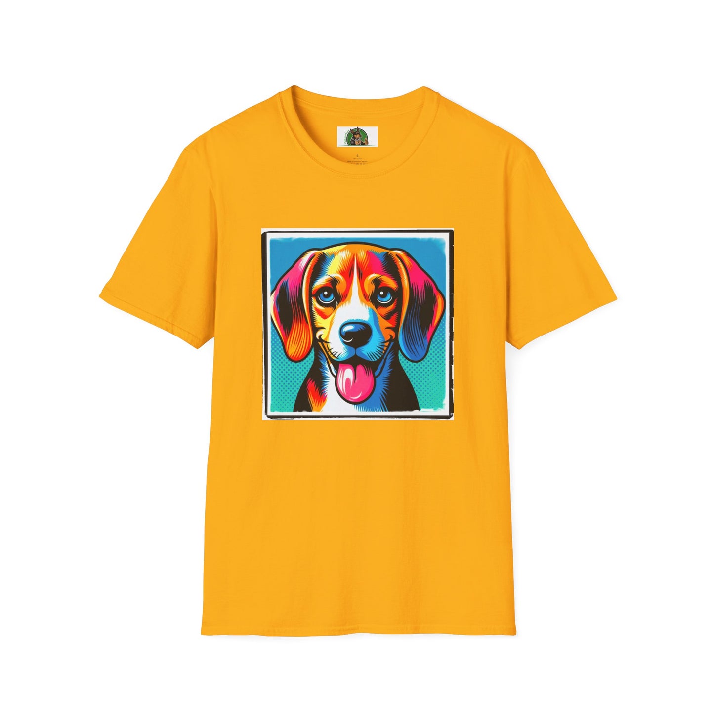 Beagle Pop Art Pic T-Shirt Printify S Gold 