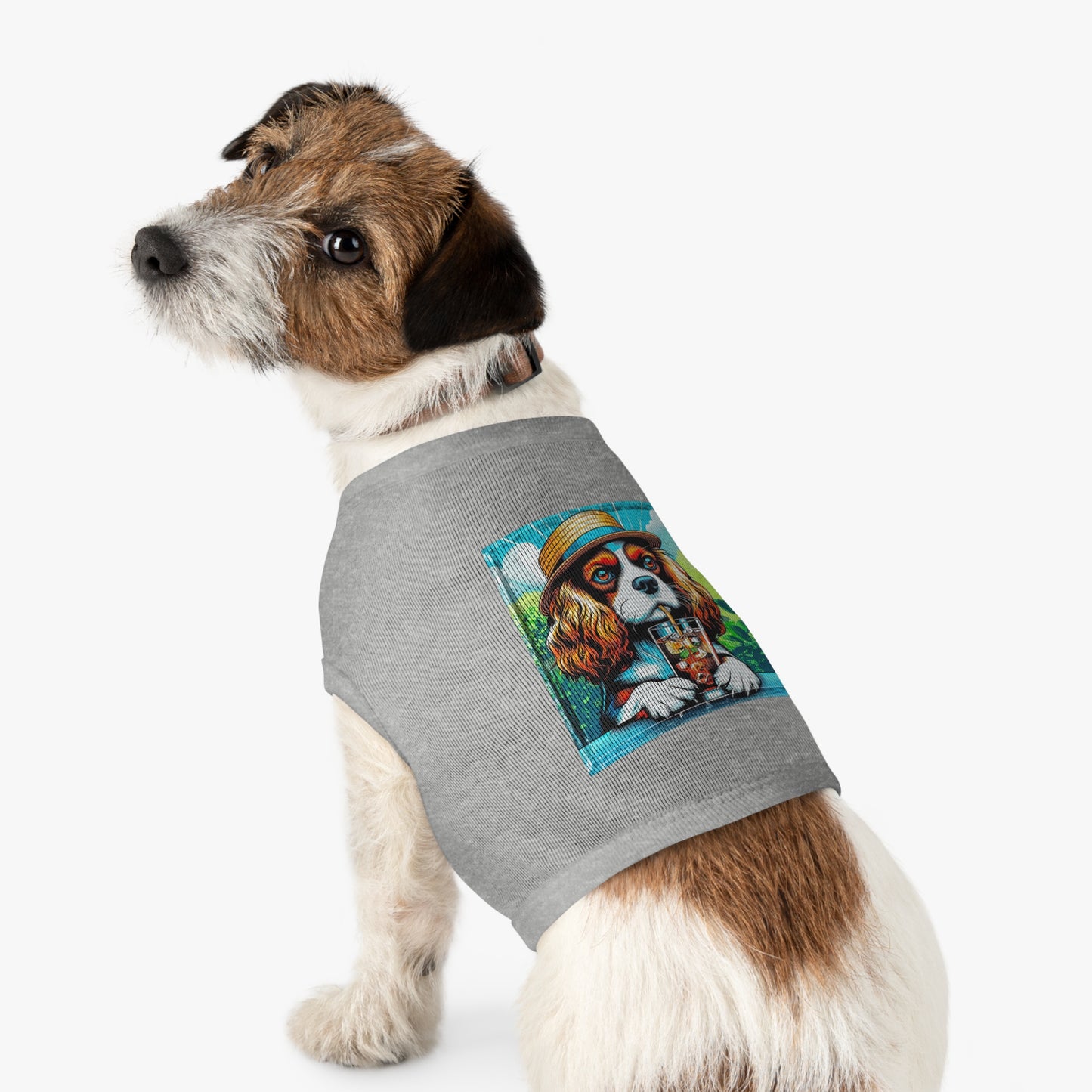 Pet Tank Top Cavalier King Charles Spaniel Tea Sipping T Shirt Pets Printify