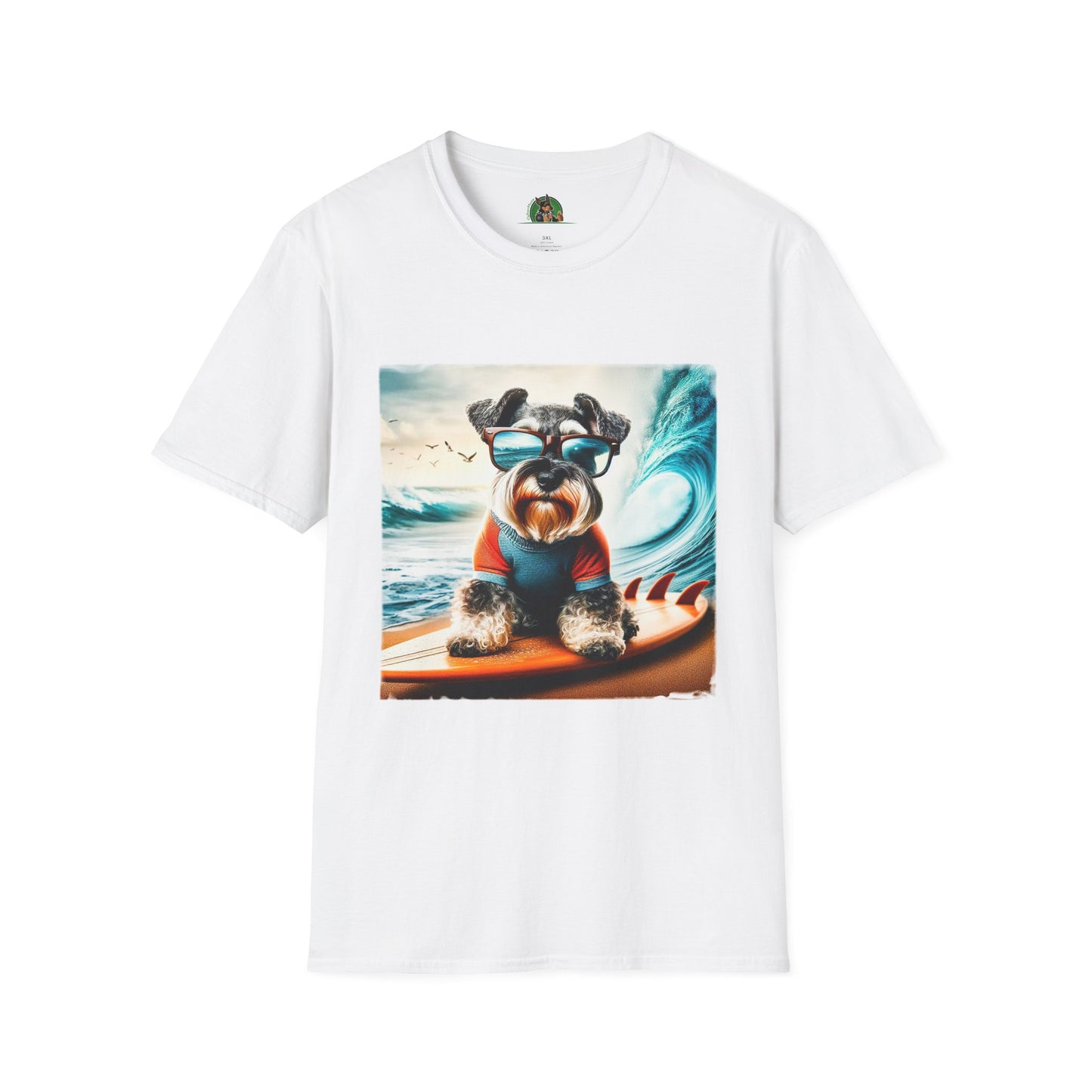 Schnauzer T-Shirt with Miniature Schnauzer Design T-Shirt Printify XS White 