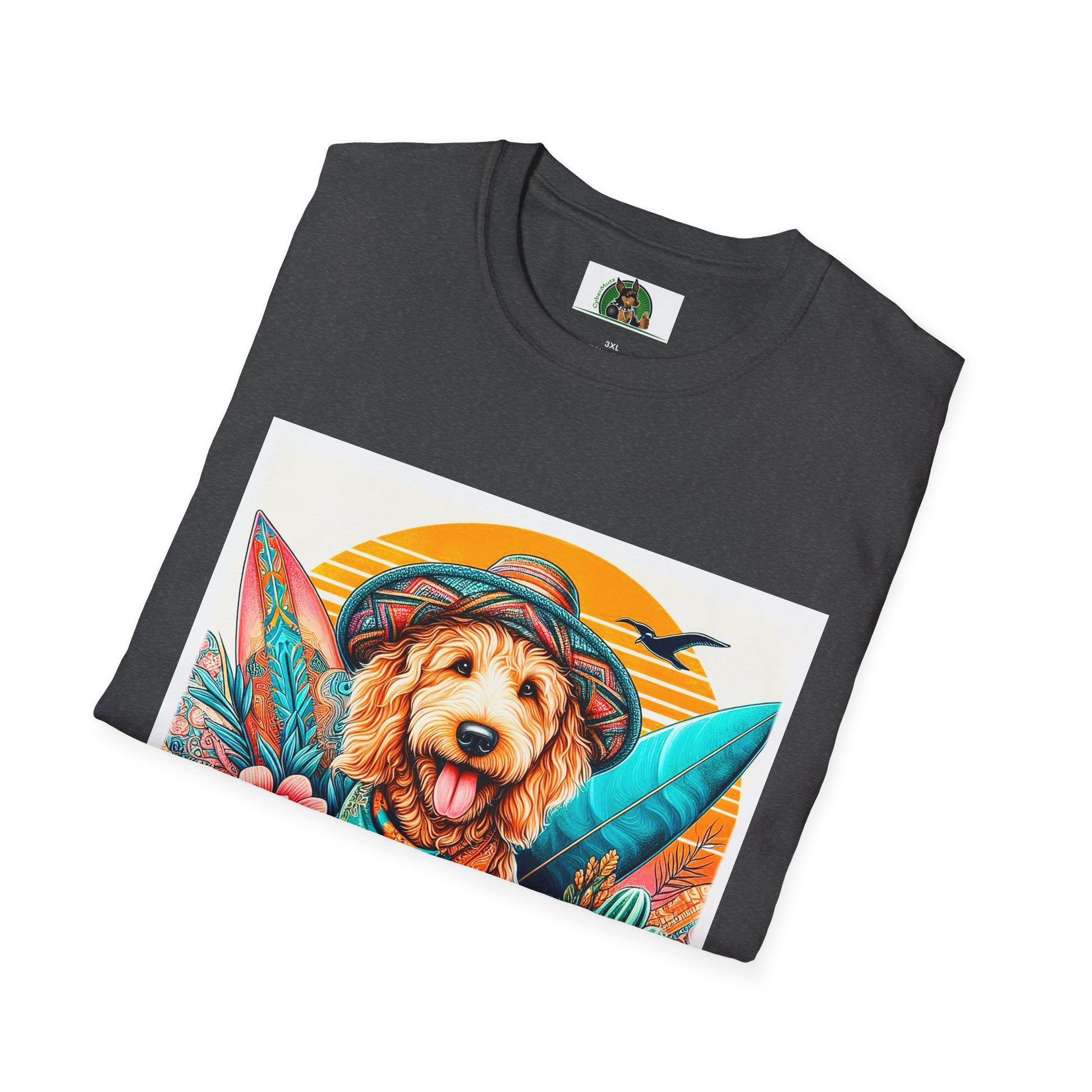 Golden Doodle blue waves shirt T-Shirt Printify