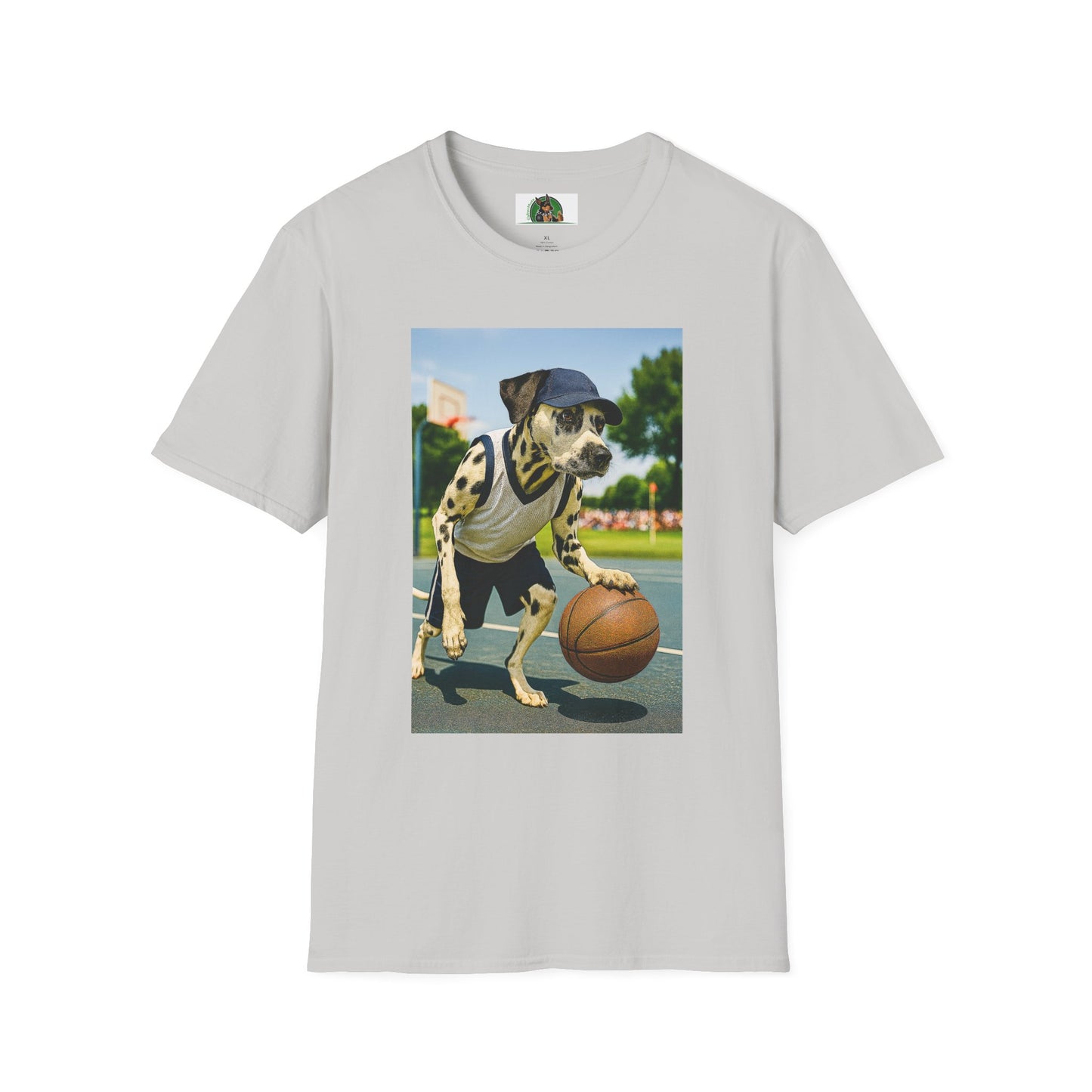 Basketball Dalmatian Unisex T-Shirt T-Shirt Printify Ice Grey S