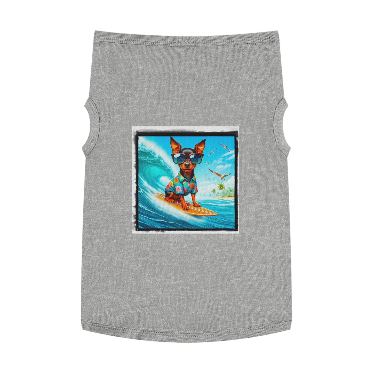 Dog Tank Top - Min Pin Tank Tops Pets Printify XL Heather 