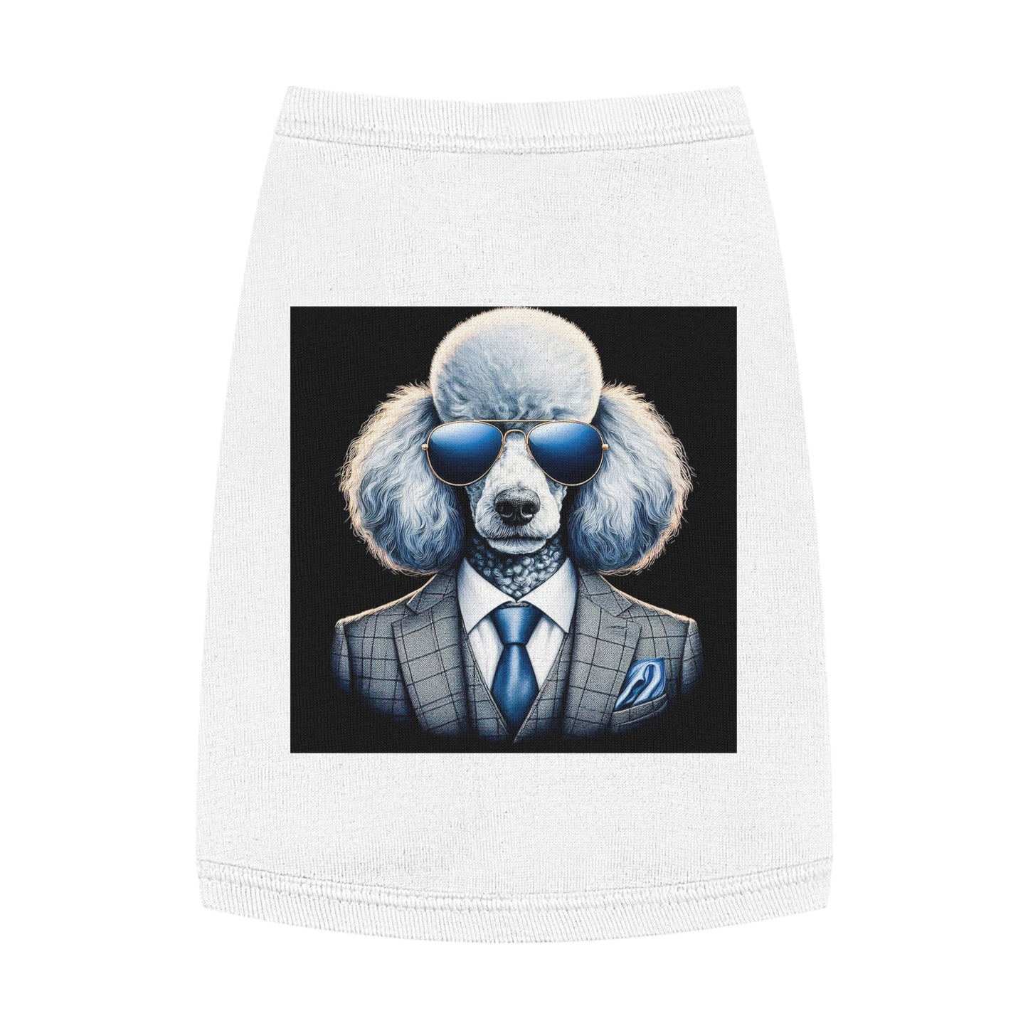 Pet Tank Top Poodle serious business Pets Printify M White
