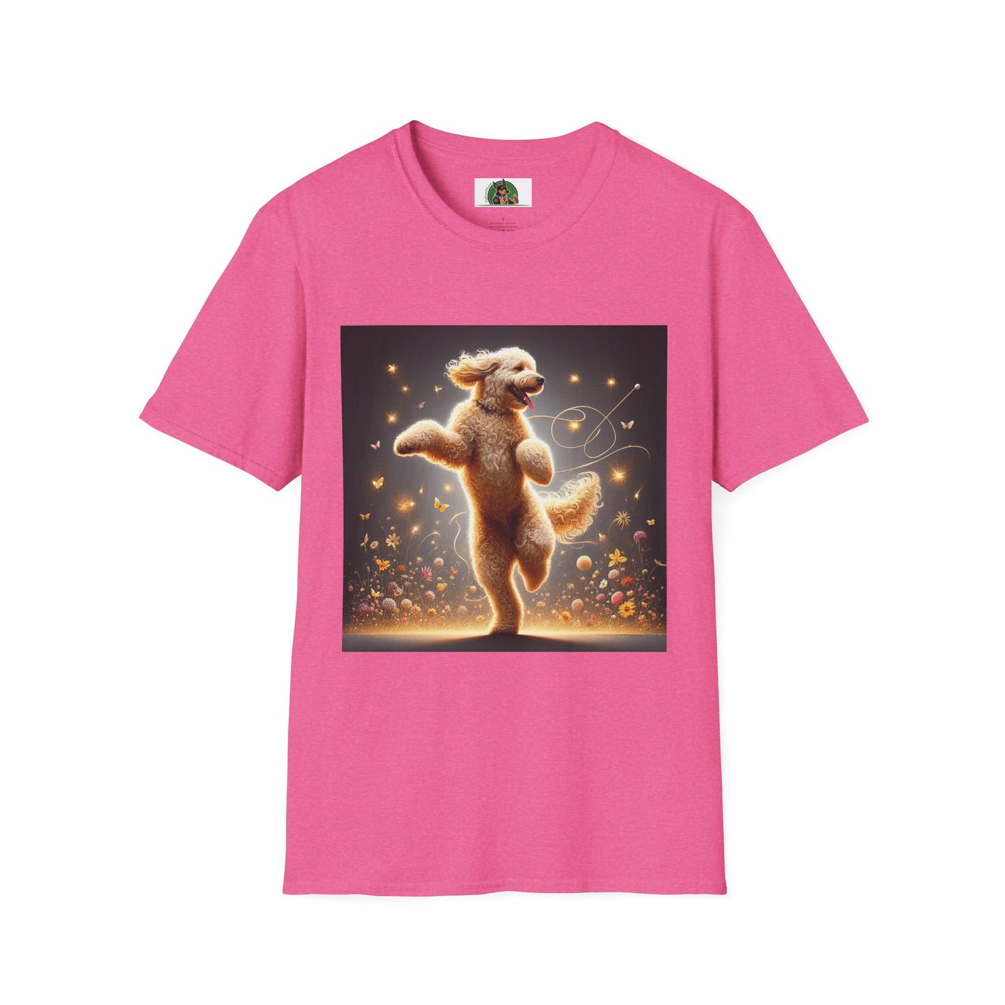 Dancing Golden Doodle T-Shirt T-Shirt Printify S Heather Heliconia