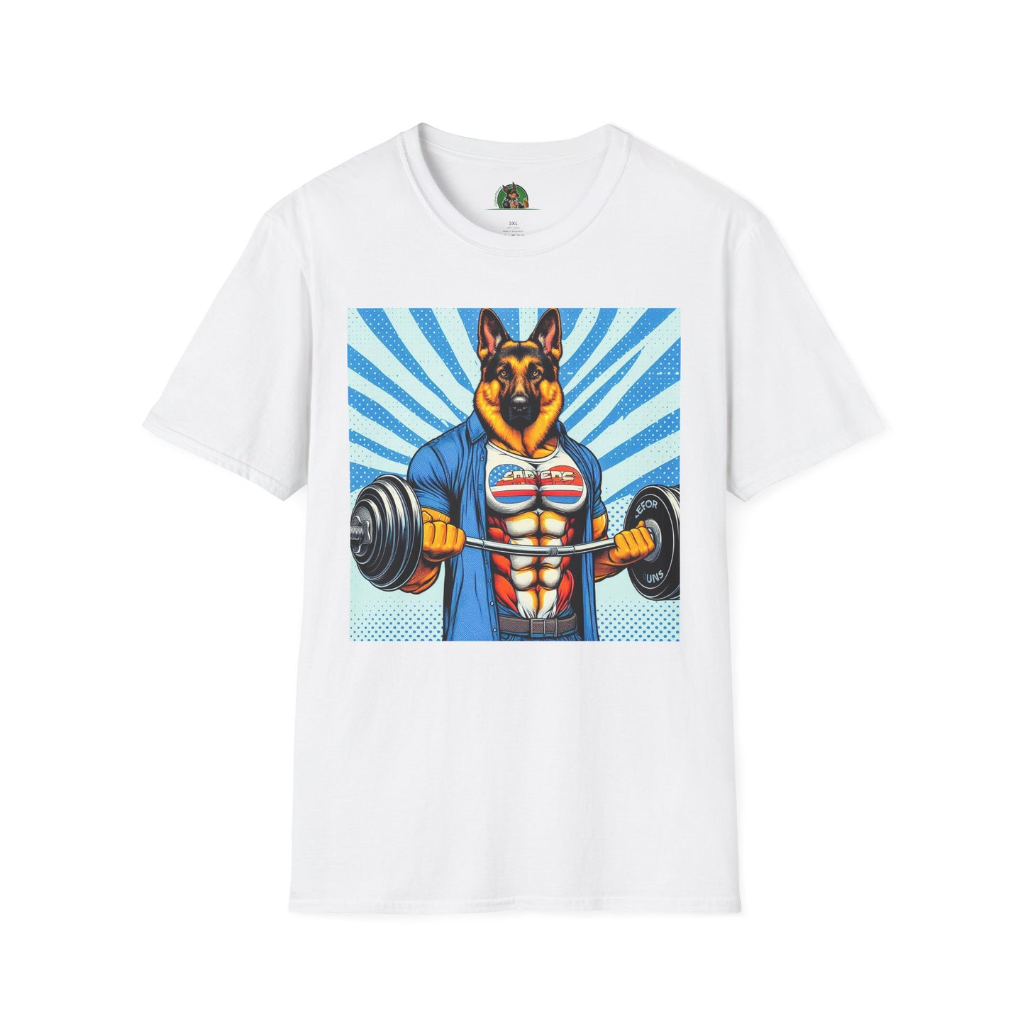 German Shepherd working out shirt T-Shirt Printify White S