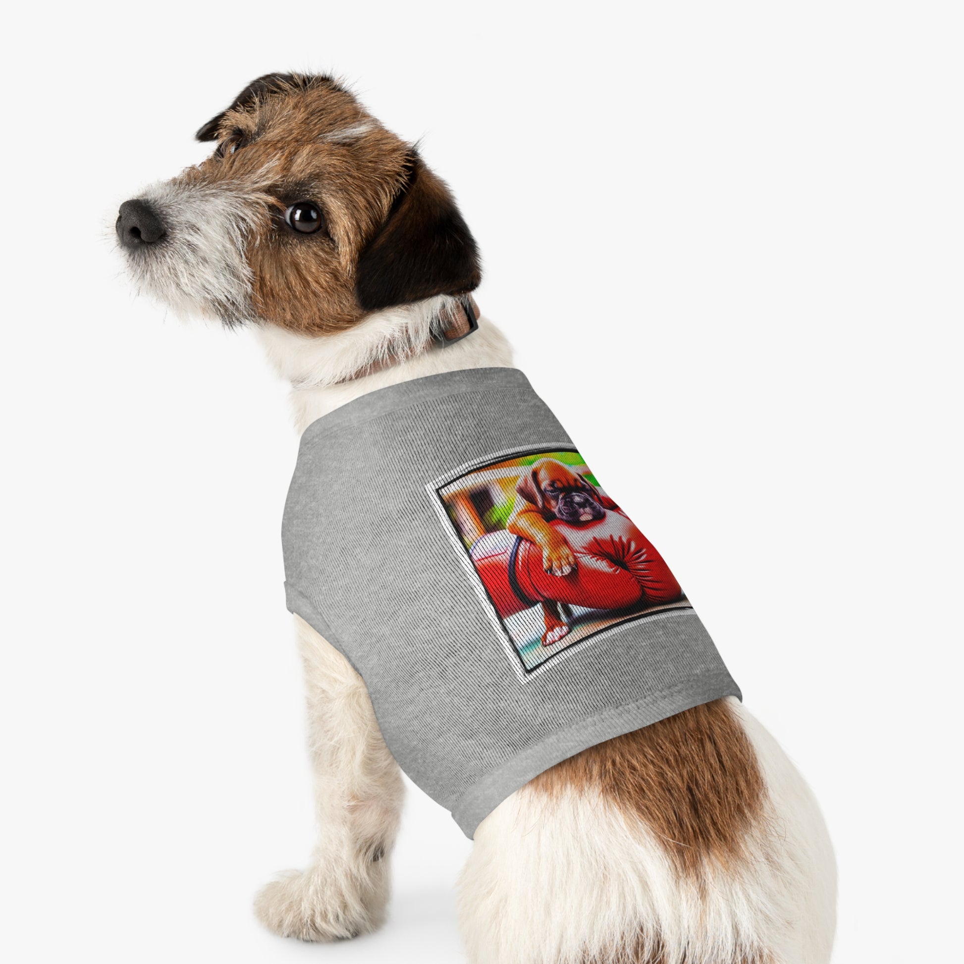 Pet Tank Top Boxer Puppy On Boxing Gloves Pets Printify   