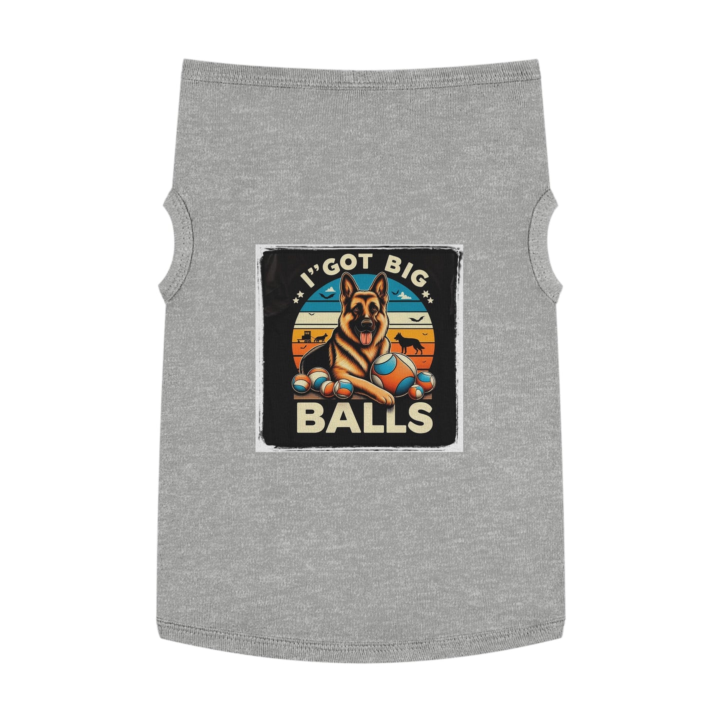 Dog Tank Top German Shepherd balls Pet Apparel Pets Printify XL Heather
