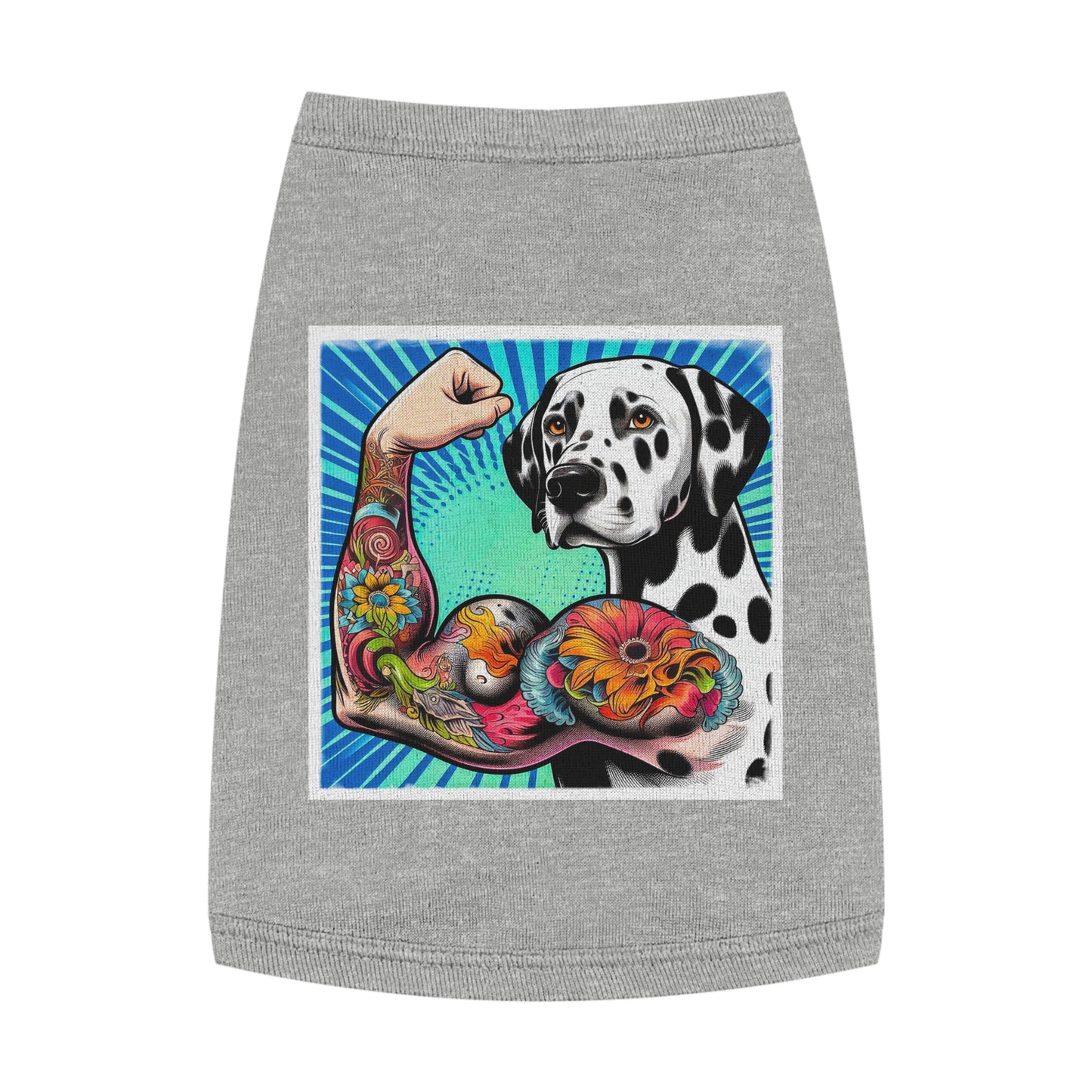 Pet Tank Top Dalmatian exercising t shirt Pets Printify M Heather