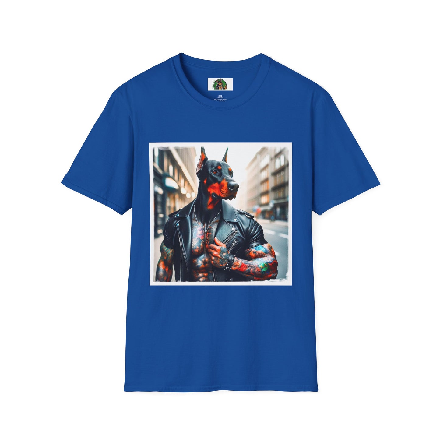 Doberman tough guy t shirt T-Shirt Printify XS Royal