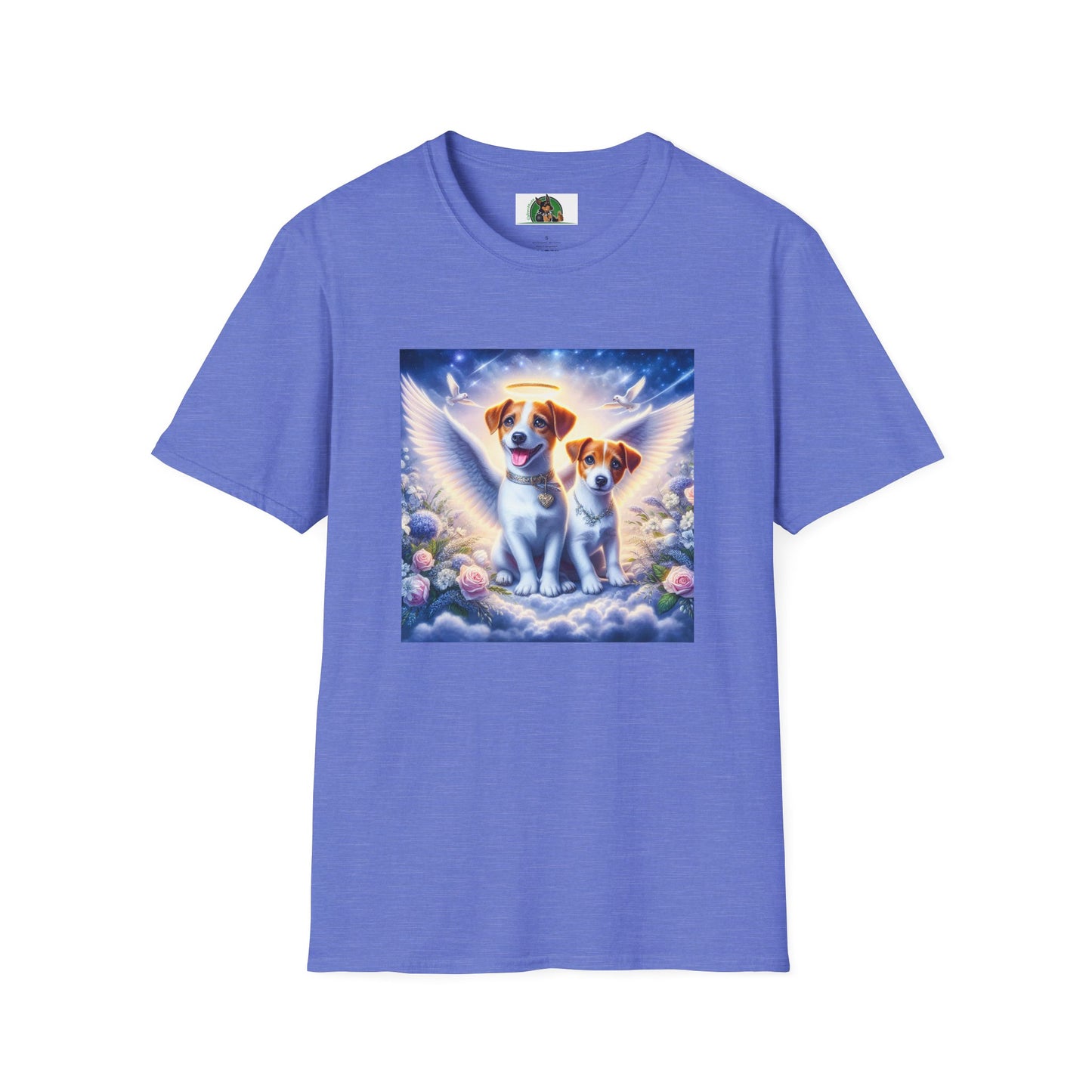 Jack Russell Puppy Angels T-Shirt Printify S Heather Royal
