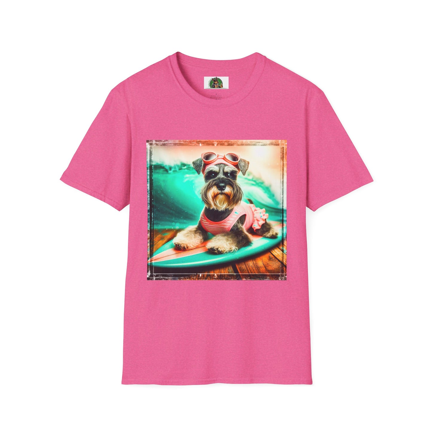 Schnauzer T-Shirt with Miniature Schnauzer Design T-Shirt Printify S Heather Heliconia 