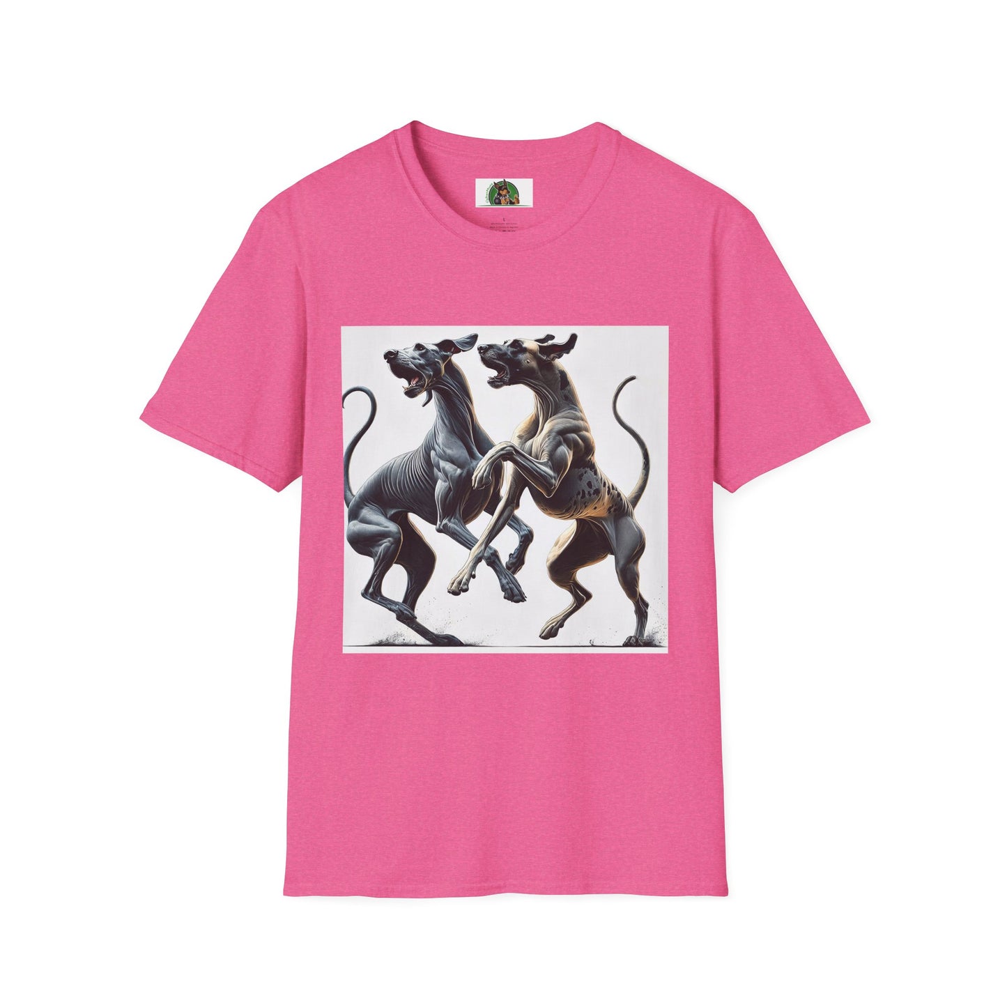 Dancing Great Danes T-Shirt T-Shirt Printify S Heather Heliconia