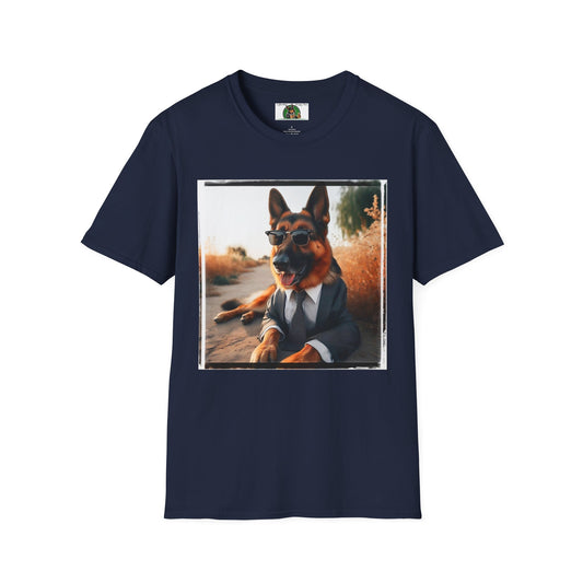 German Shepherd "I would rather be on the beach" Unisex Softstyle T-Shirt T-Shirt Printify S Navy 