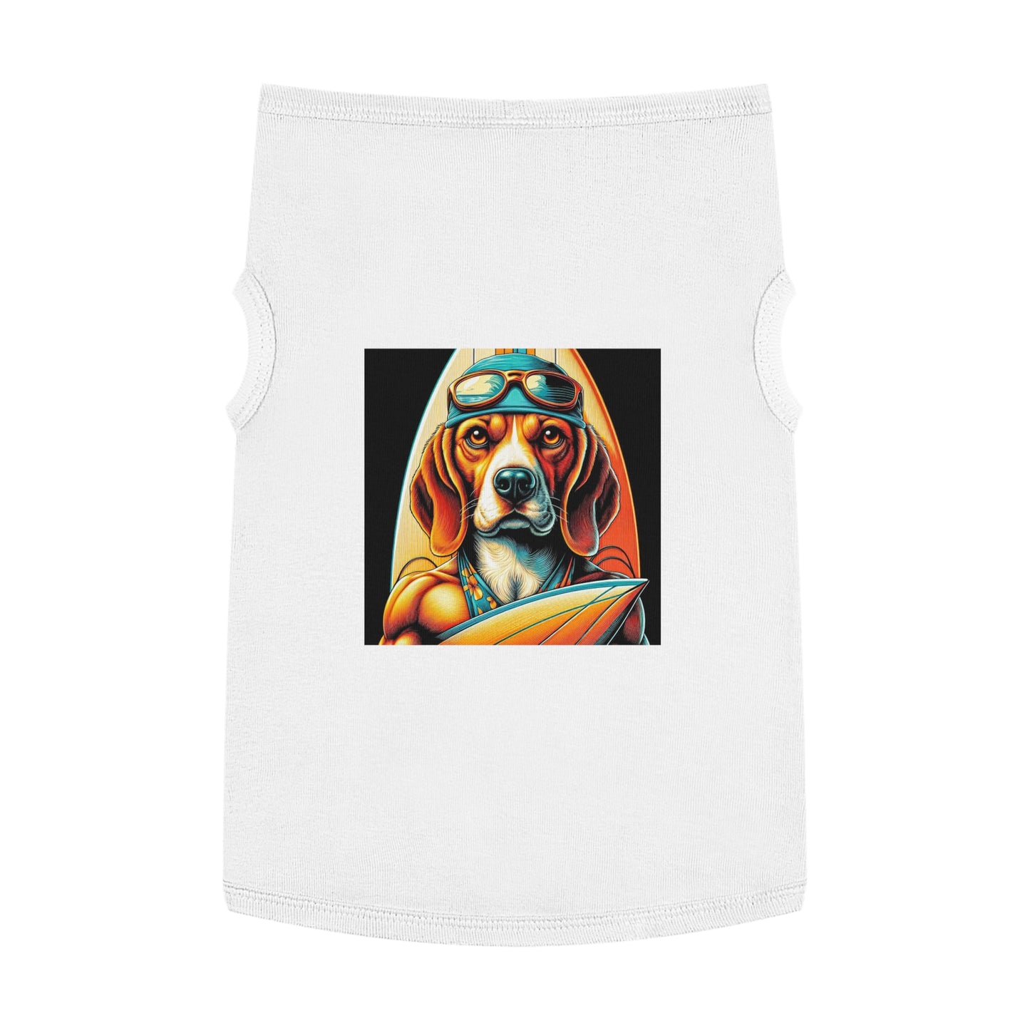 Pet Tank Top Beagle Surfer Dog Pets Printify   