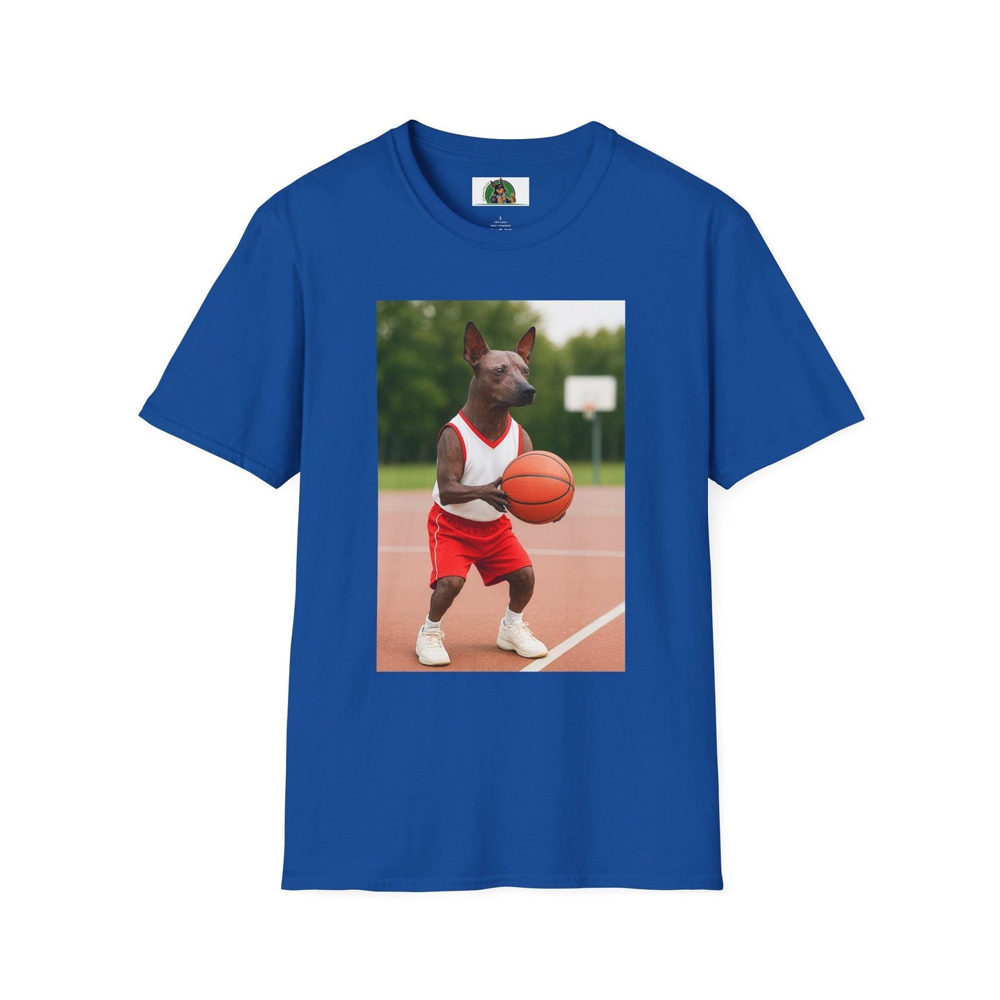 Mexican Hairless Dog Basketball T-Shirt — Dog Lover Sports Tee T-Shirt Printify Royal S