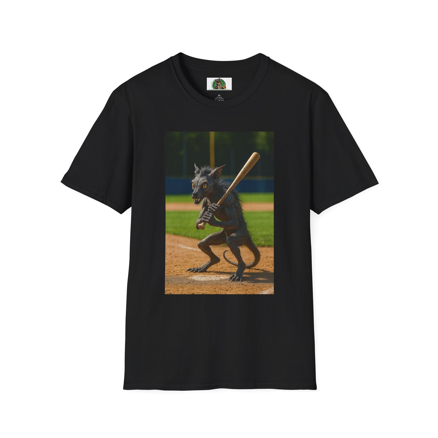 Sports Chupacabra Baseball Tee T-Shirt Printify Black XS