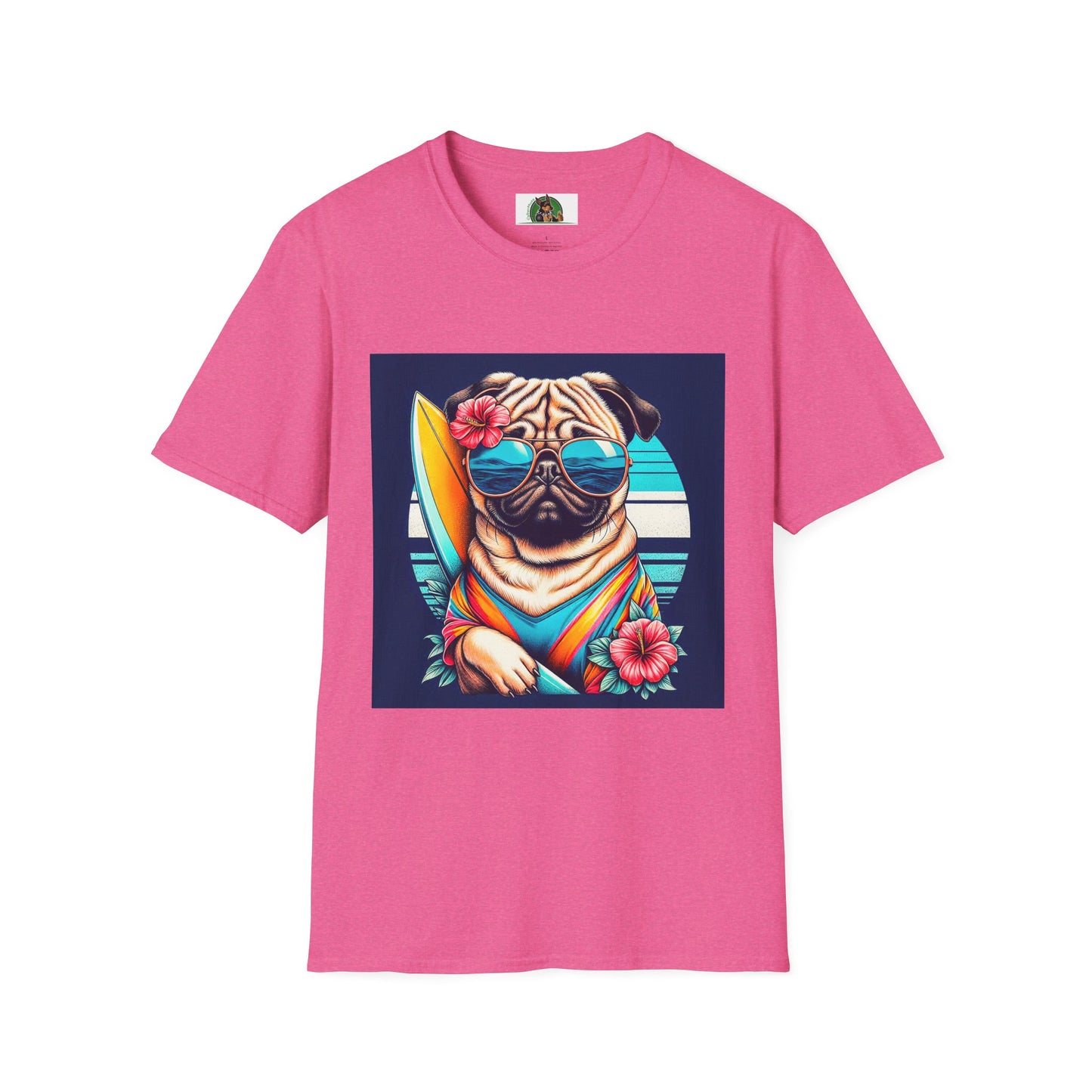 Pugs T-Shirt Printify S Heather Heliconia 