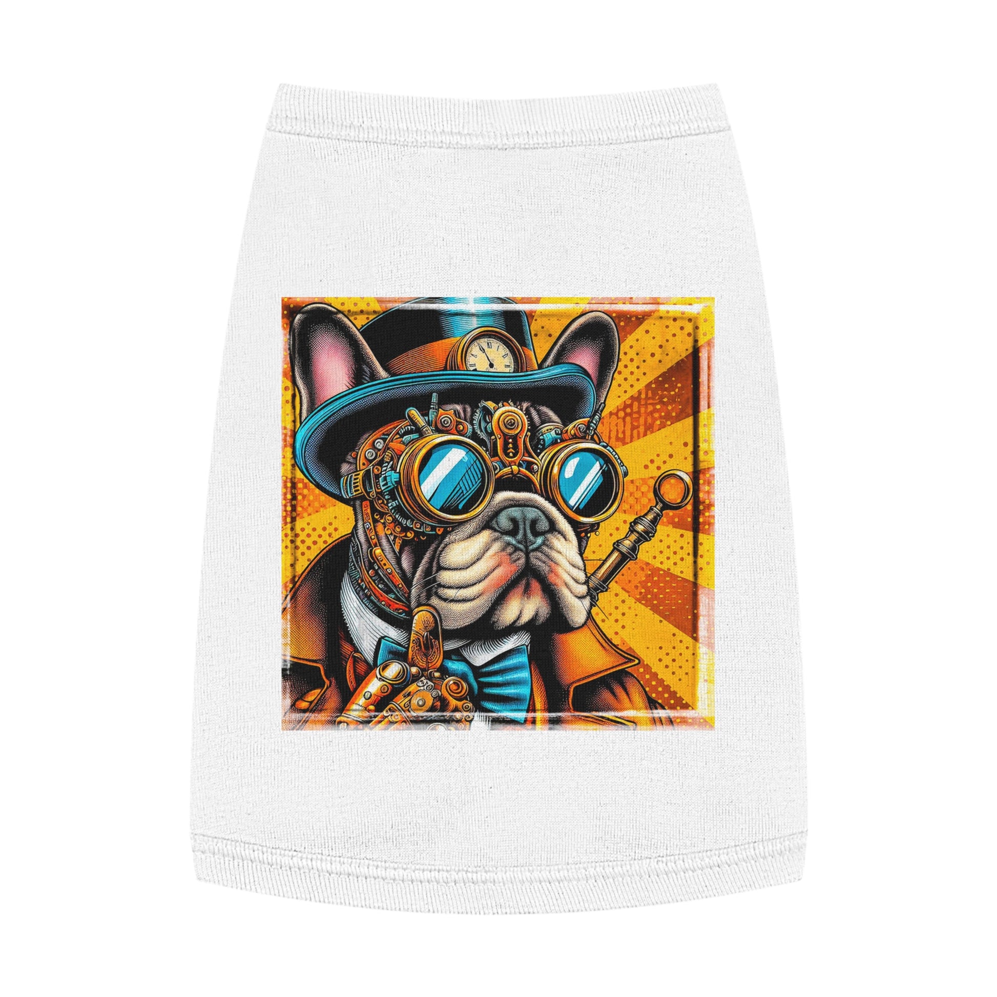Pet Tank Top French Bulldog steampunk dude t shirt Pets Printify