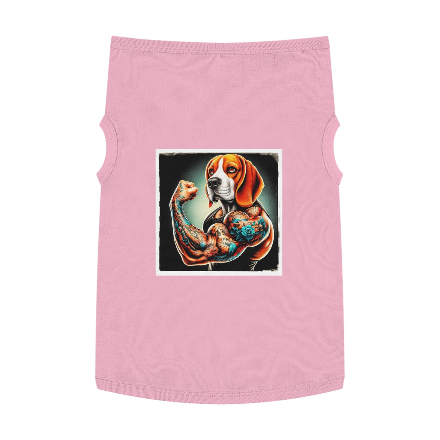 Pet Tank Top Beagle Flexing Pets Printify XL Pink 