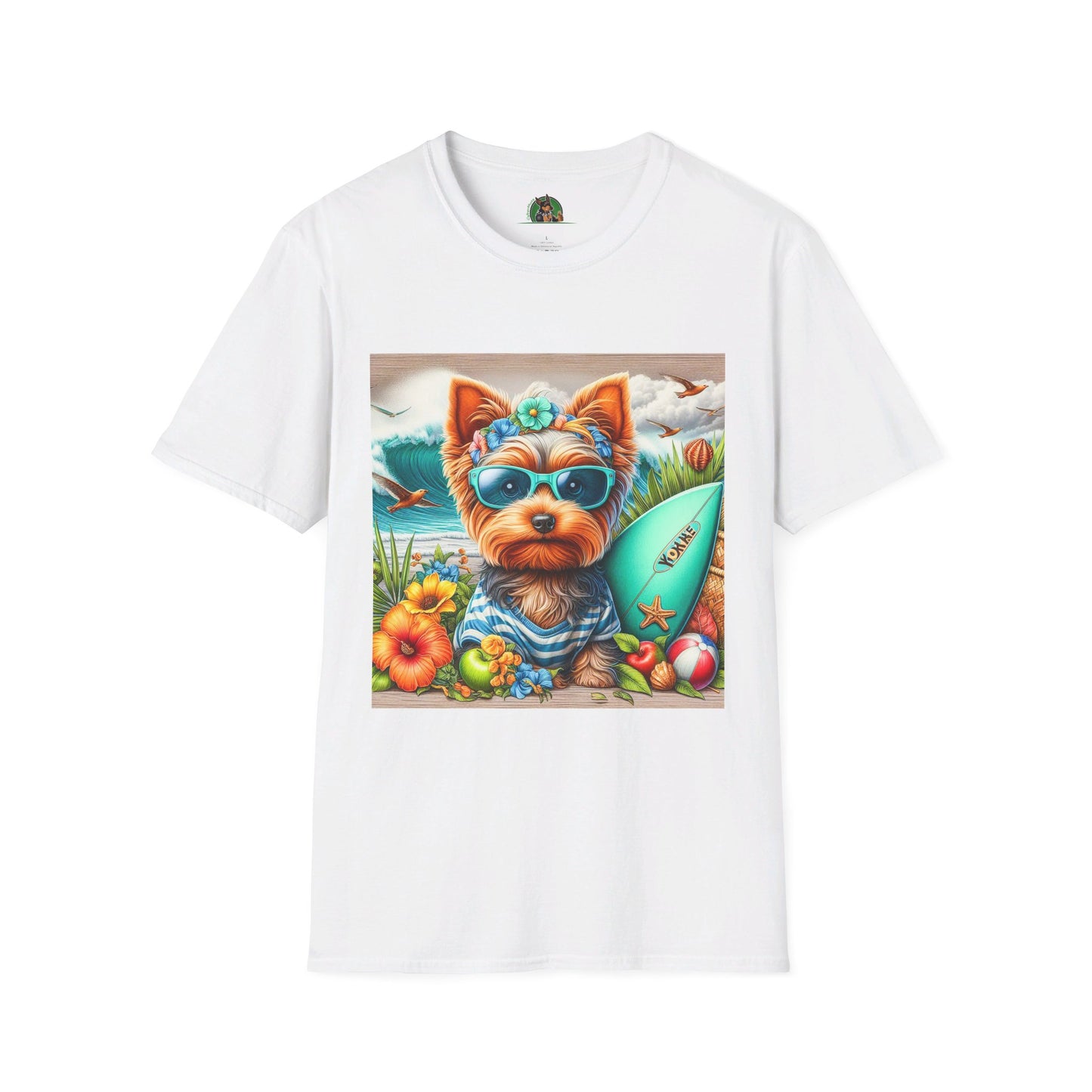 Yorkie T-Shirt Printify S White 