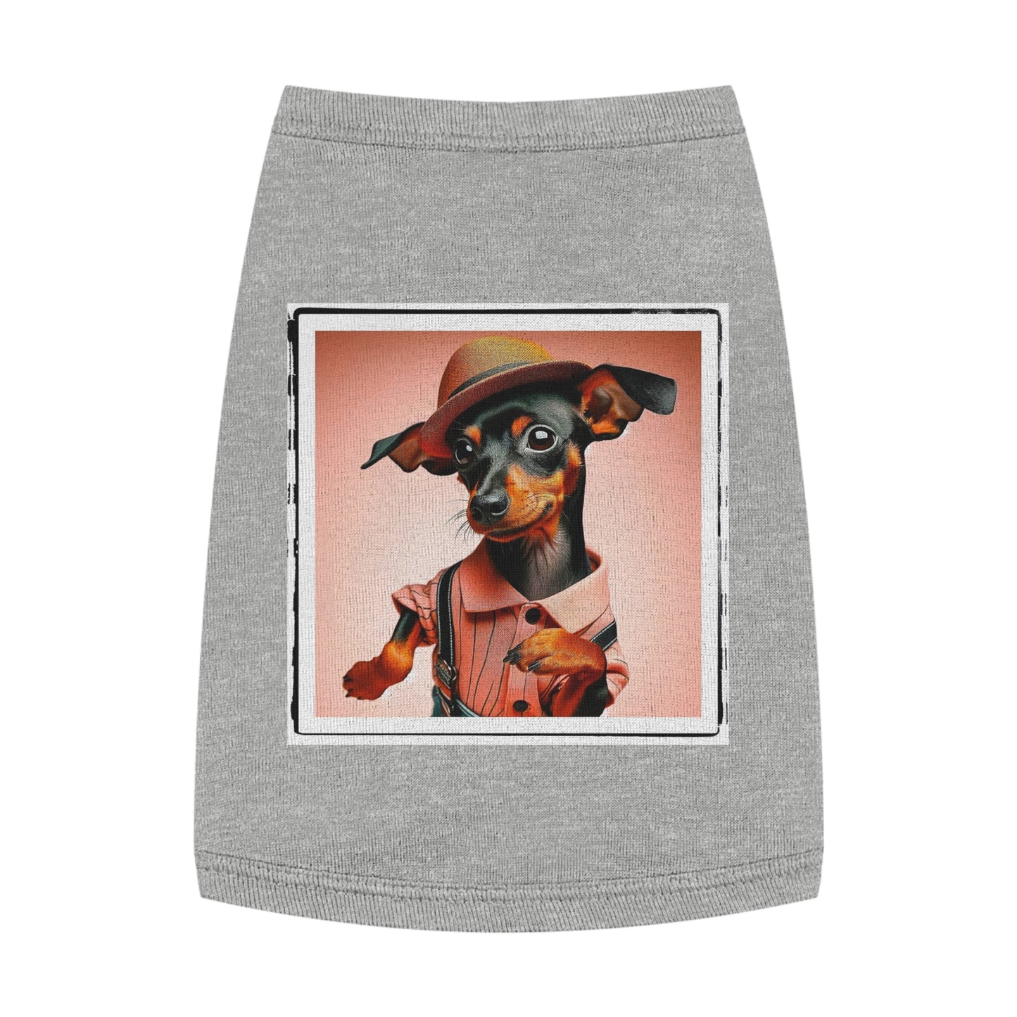 Dog Tank Top - Min Pin Tank Tops Pets Printify M Heather 